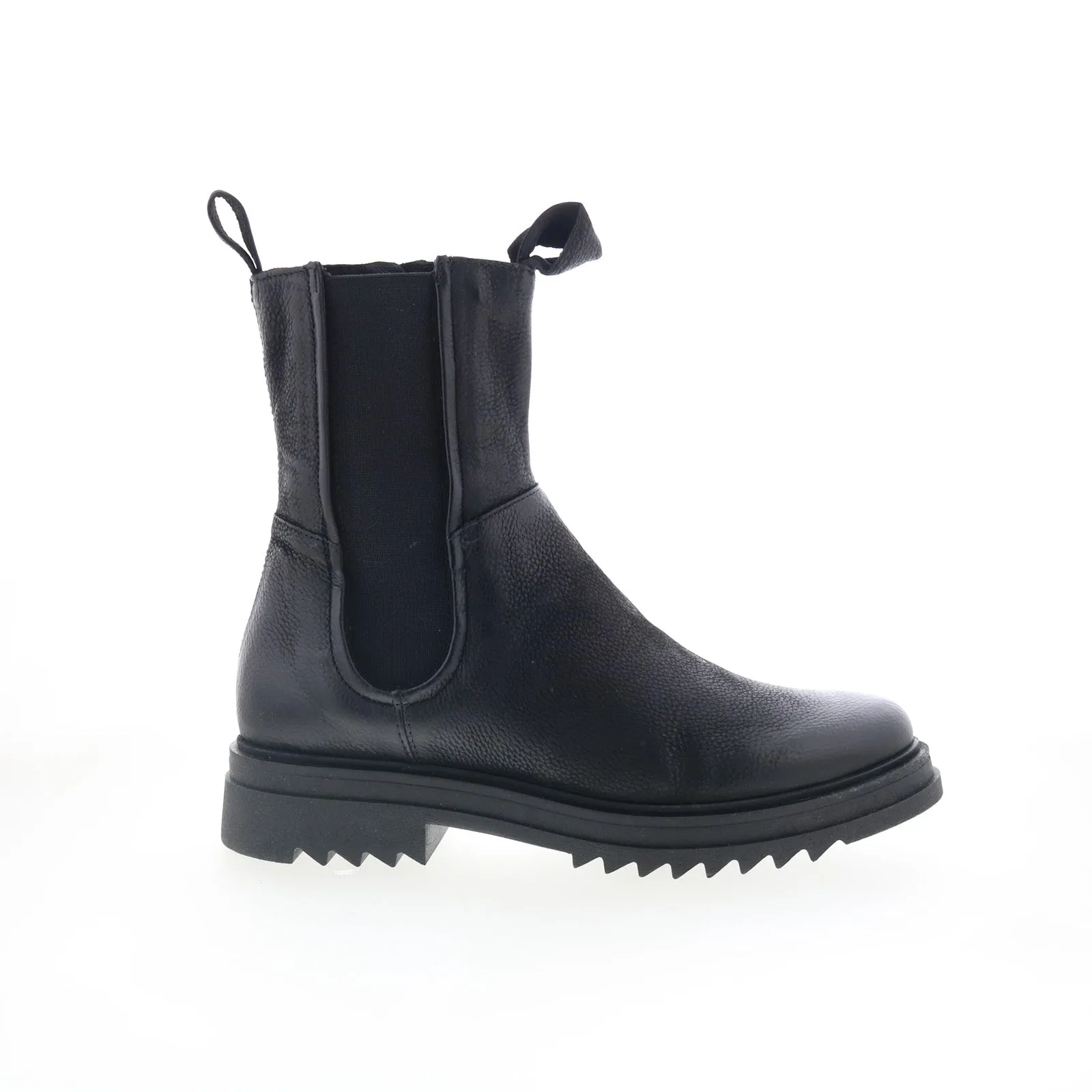 Miz Mooz Fennel P94204-101-6002 Womens Black Leather Zipper Chelsea Boots Comfortable Footbed Comfortable Upper