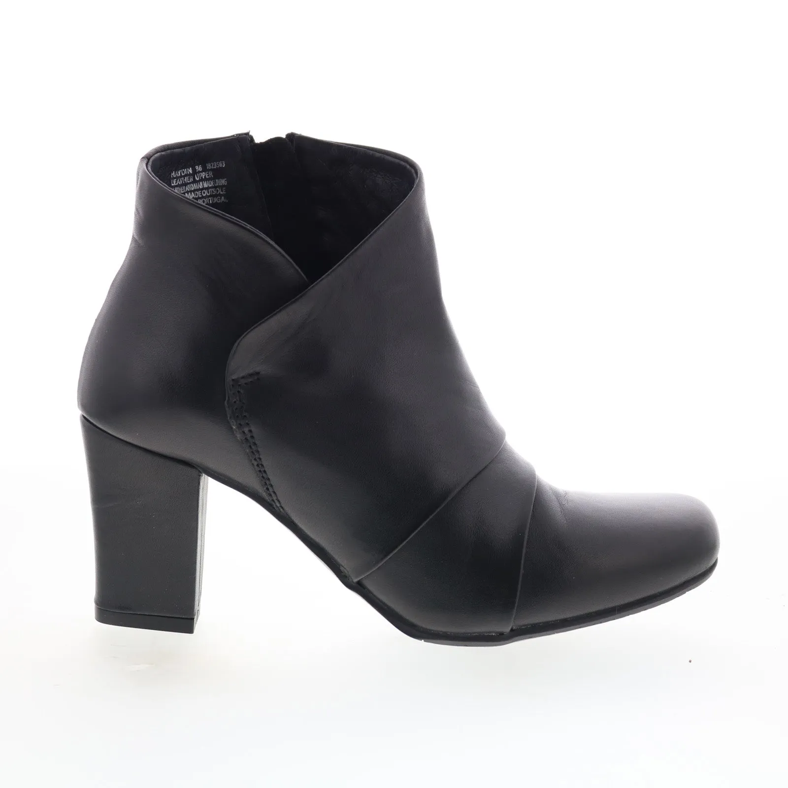 Miz Mooz Haydin Womens Black Leather Zipper Ankle & Booties Boots Support frame