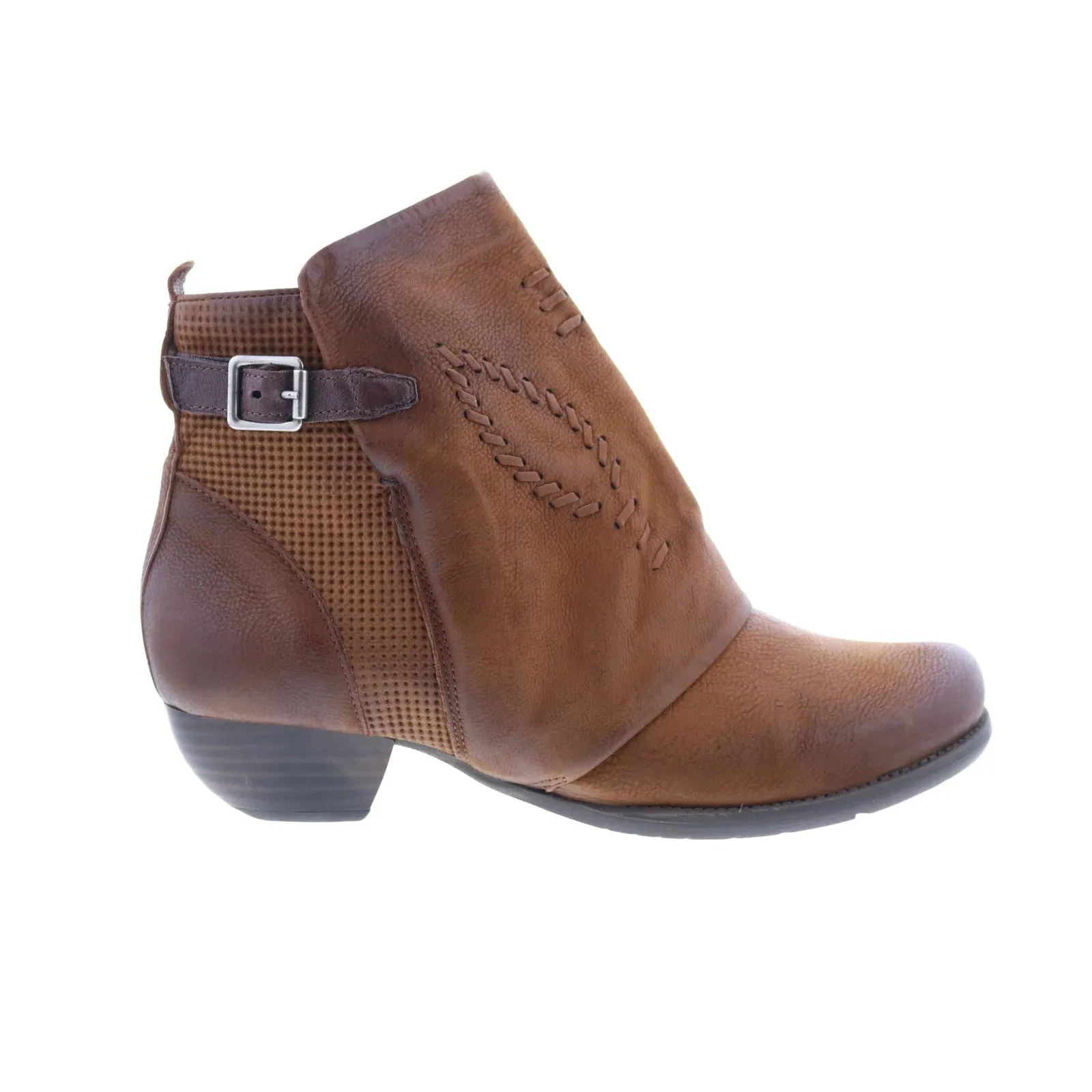 Miz Mooz Mimic Womens Brown Leather Zipper Ankle & Booties Boots Wind Barrier Lace Up Style