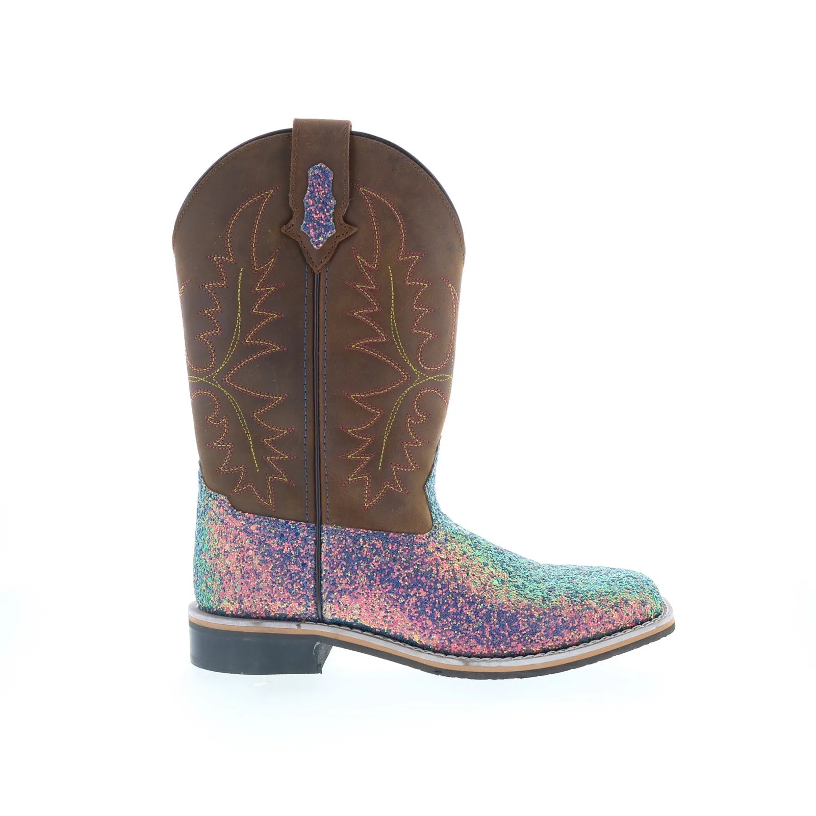 Smoky Mountain Boots Ariel SRA-259 Womens Brown Leather Slip On Western Boots Rain Ready Soft Lining