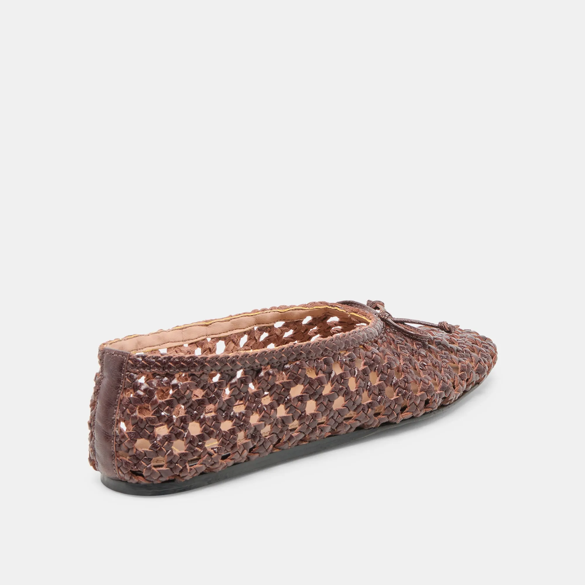EDDA BALLET FLATS BROWN WOVEN LEATHER Field Play
