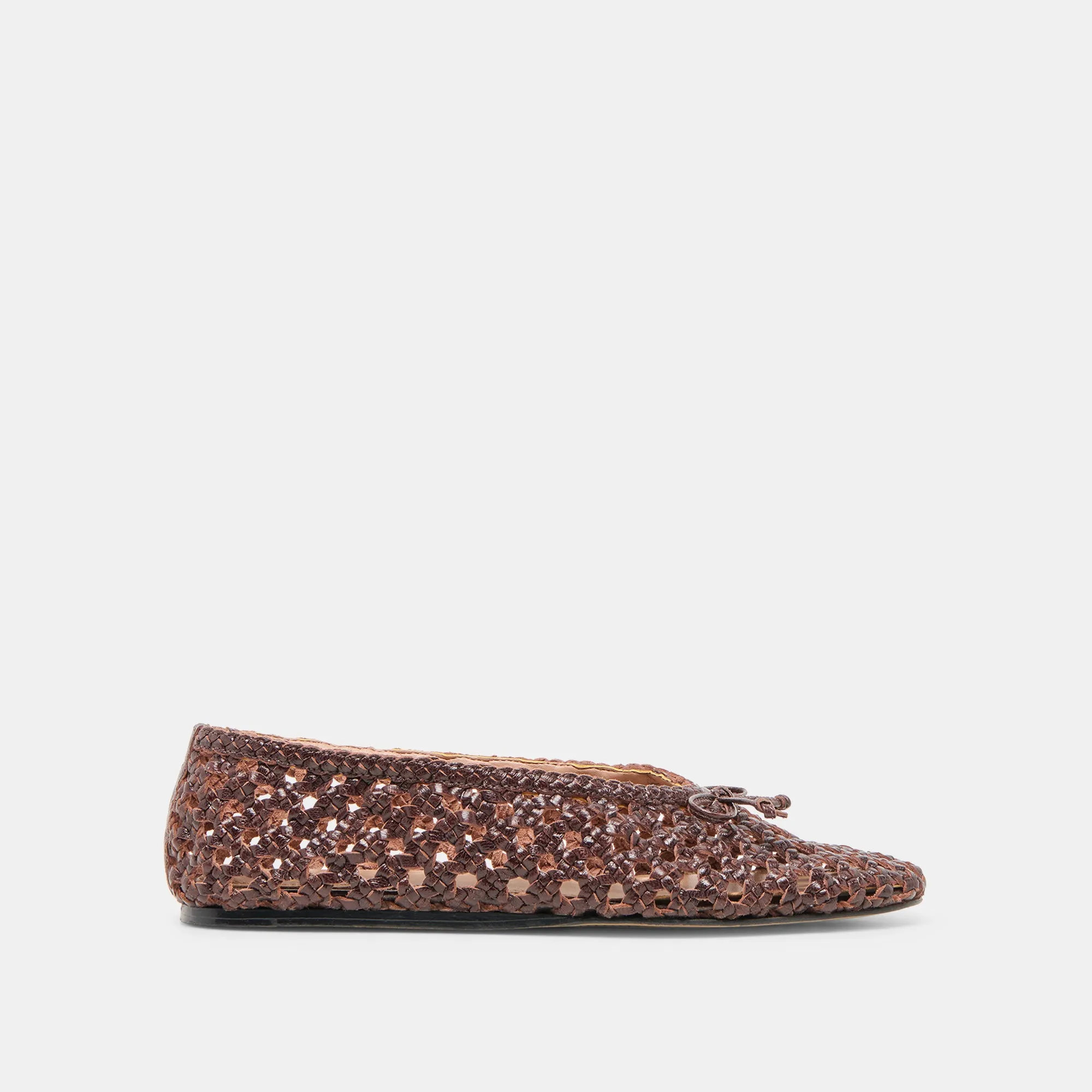 EDDA BALLET FLATS BROWN WOVEN LEATHER Dance Floor