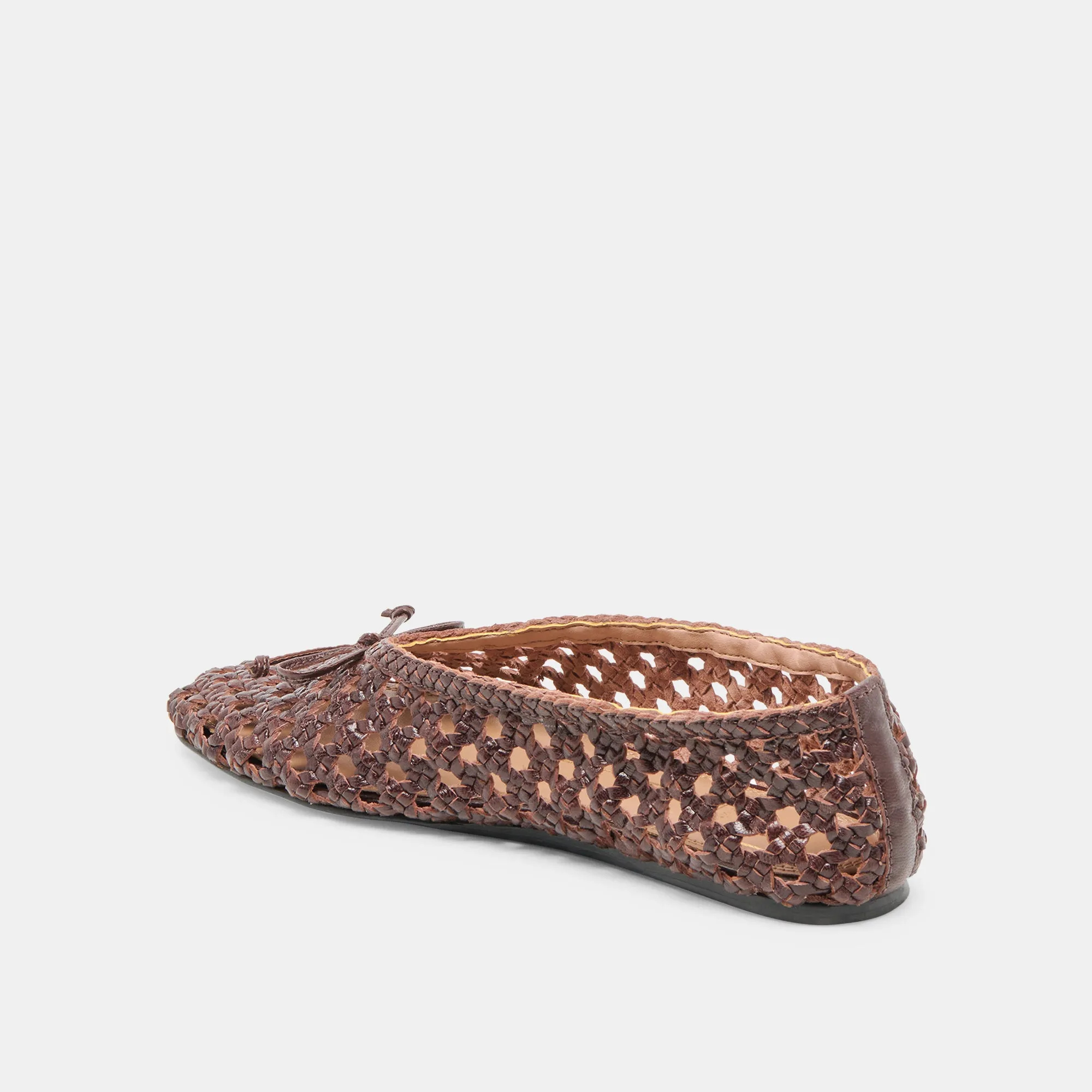 EDDA BALLET FLATS BROWN WOVEN LEATHER Support Step