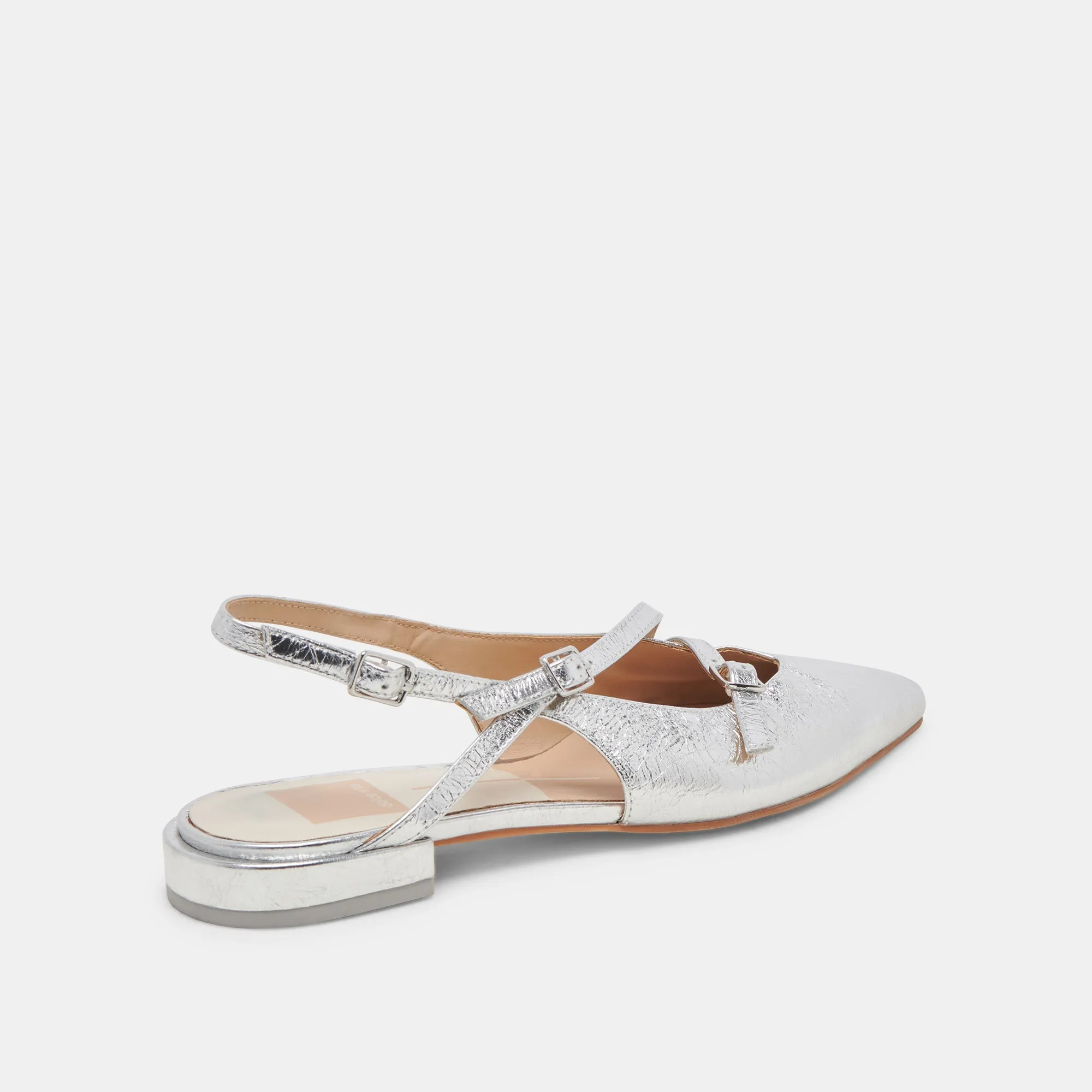 PAMLA WIDE FLATS SILVER CRINKLE PATENT night stroll