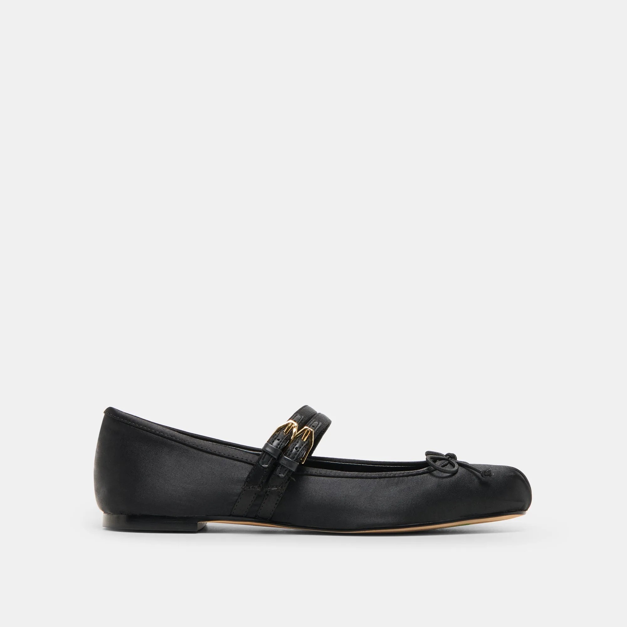 GIBSEN BALLET FLATS ONYX SATIN Harvest Walk Kind Day