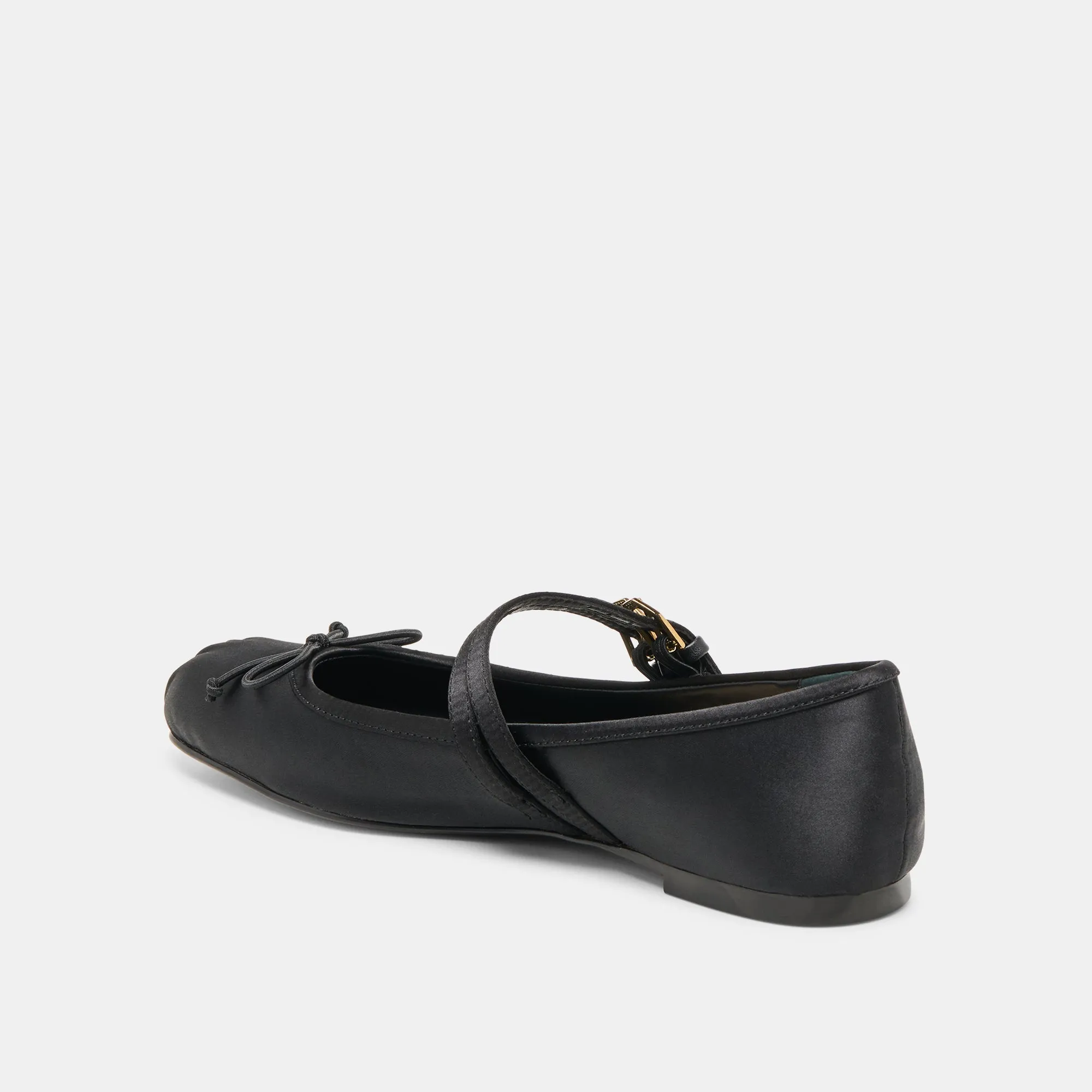 Rock Walk Moisture wicking GIBSEN BALLET FLATS ONYX SATIN