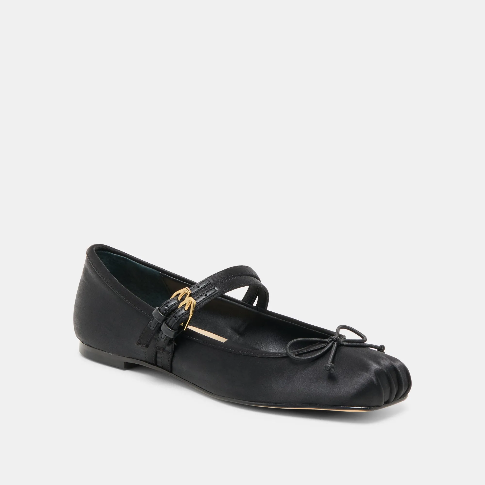 Sport Mode Light Support Shoes GIBSEN BALLET FLATS ONYX SATIN