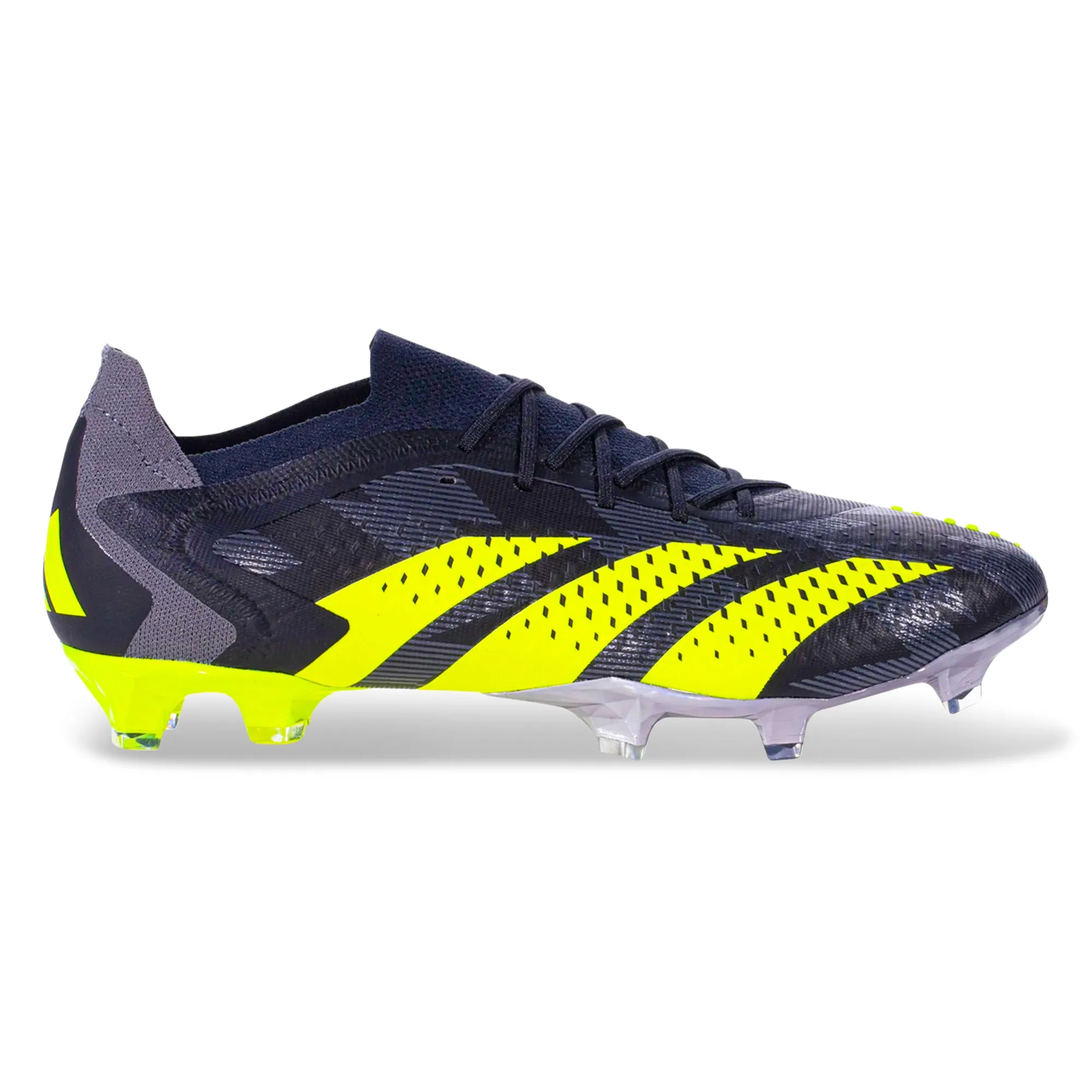adidas Predator Accuracy.1 Low INJ Firm Ground Soccer Cleats (Core Black/Team Solar Yellow 2) Ventilated Mesh Quick Pivot