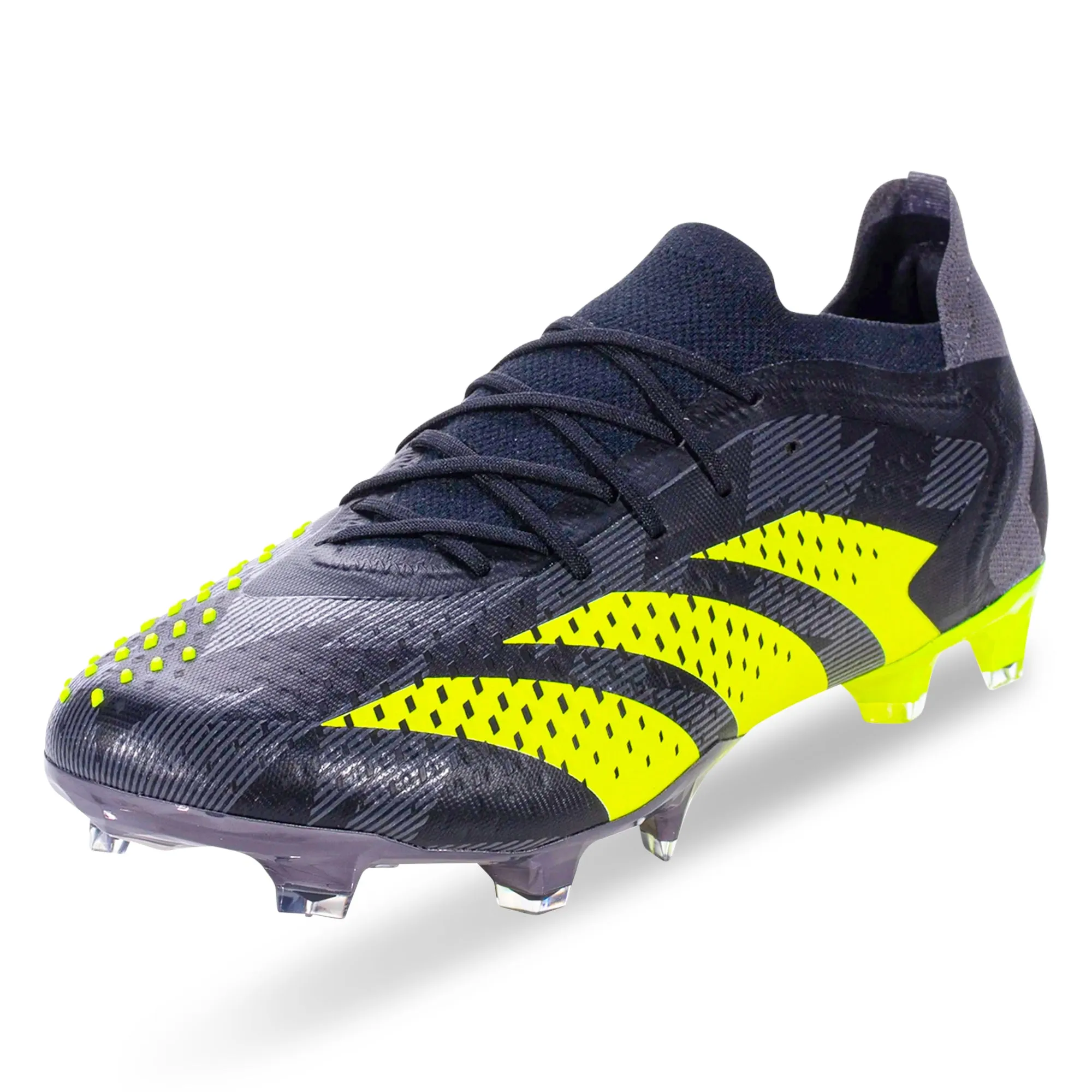 Adult Player adidas Predator Accuracy.1 Low INJ Firm Ground Soccer Cleats (Core Black/Team Solar Yellow 2)