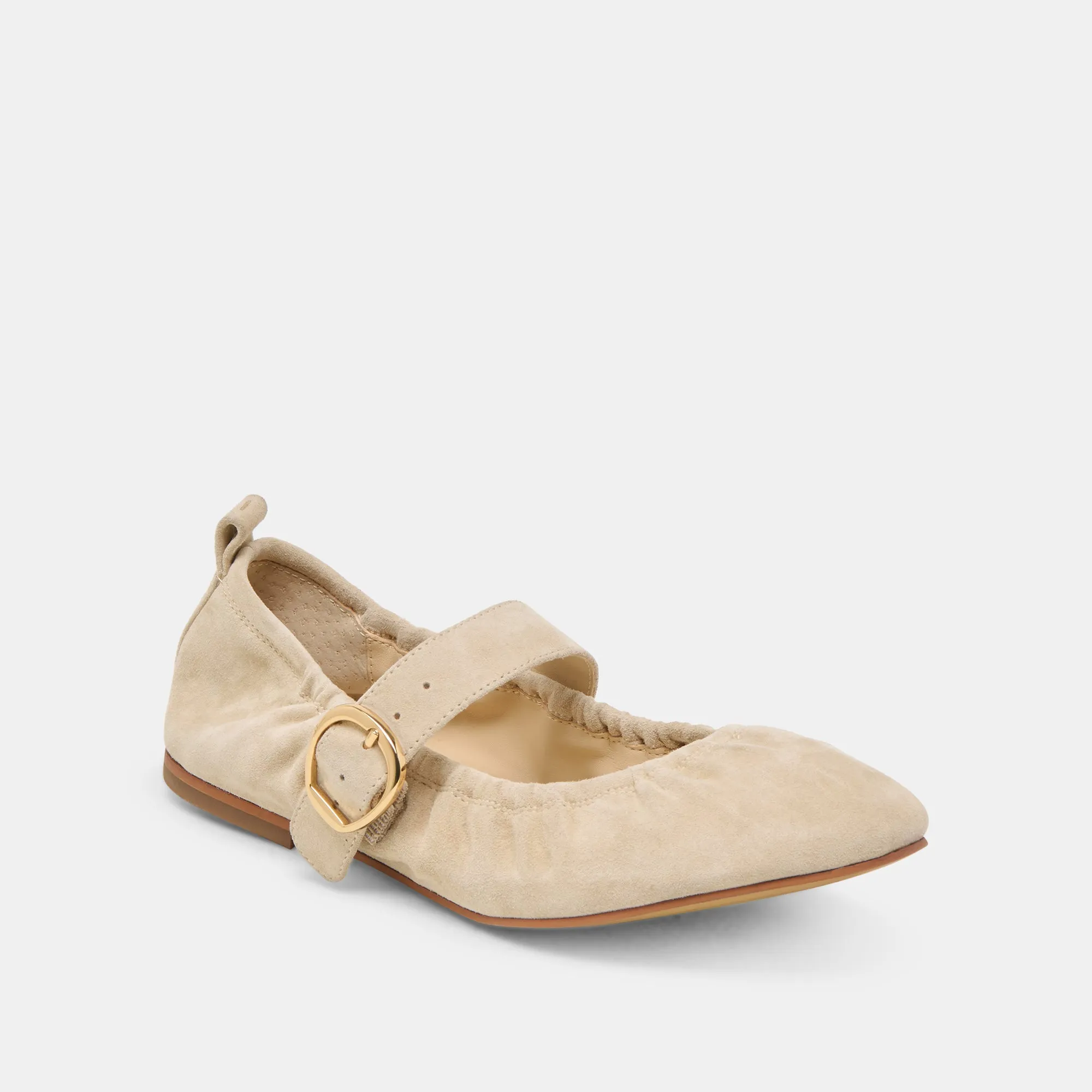 CAELY BALLET FLATS SESAME SUEDE Elastic Fit Fit Step