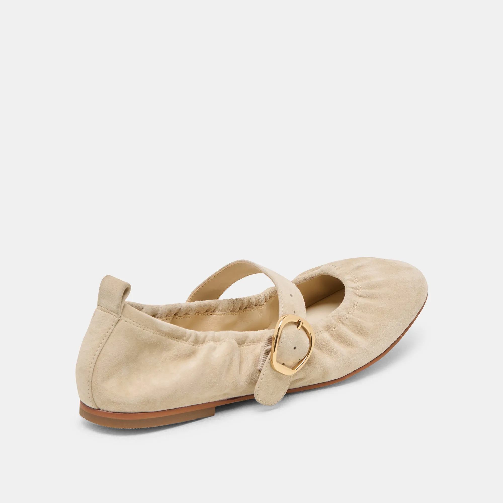 CAELY BALLET FLATS SESAME SUEDE Durable Sole Casual Elegant Style