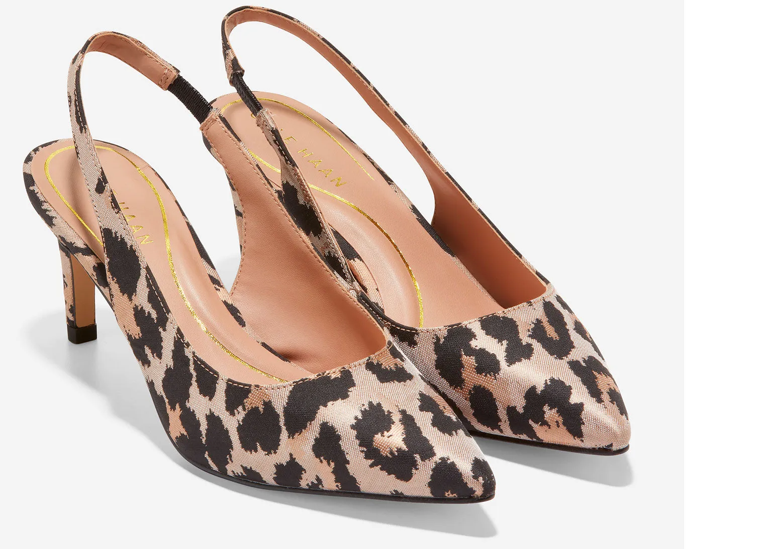 shock-absorbing sole school students' loafers Cole Haan Vandam Sling Back Pump Leopard Women