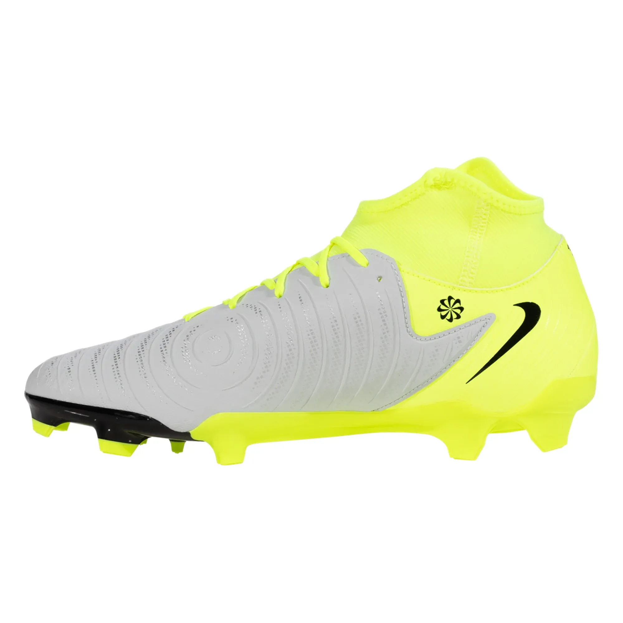 Breathable Material Defensive Grip Nike Phantom Luna II Academy FG/MG Soccer Cleats (Metallic Silver/Black-Volt)