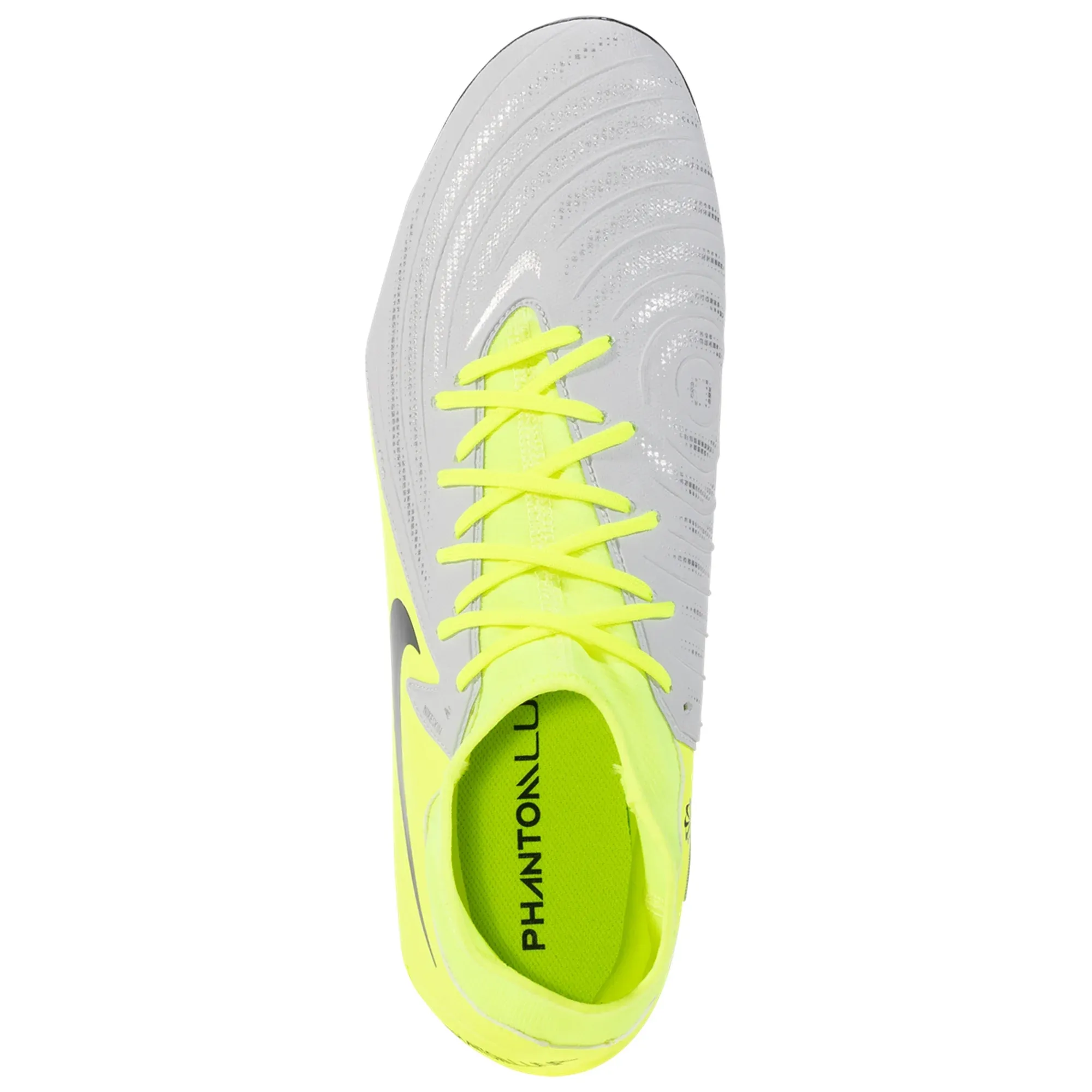 Nike Phantom Luna II Academy FG/MG Soccer Cleats (Metallic Silver/Black-Volt) Forward Role Running support