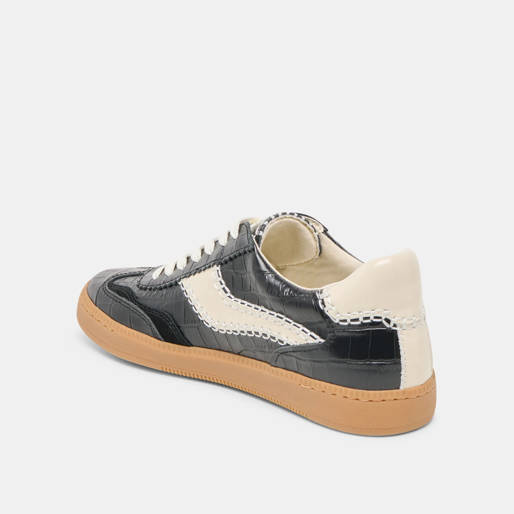 Basic Fit Bold flair NOTICE STITCH SNEAKERS NOIR CROCO EMBOSSED LEATHER