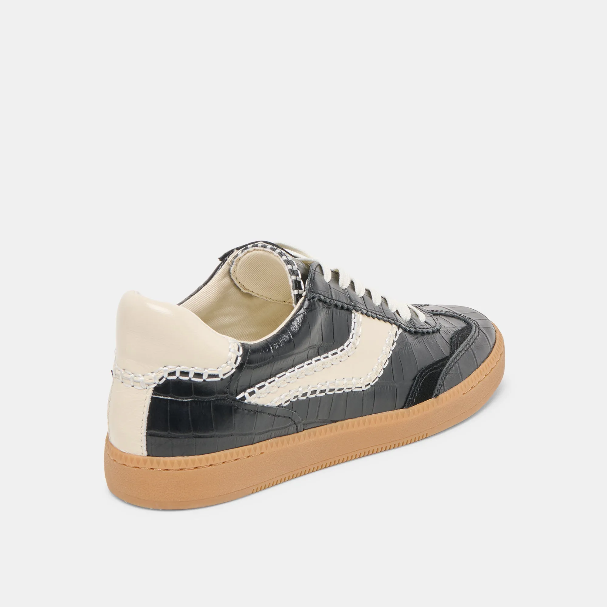 NOTICE STITCH SNEAKERS NOIR CROCO EMBOSSED LEATHER Adaptive Comfort Comfort System