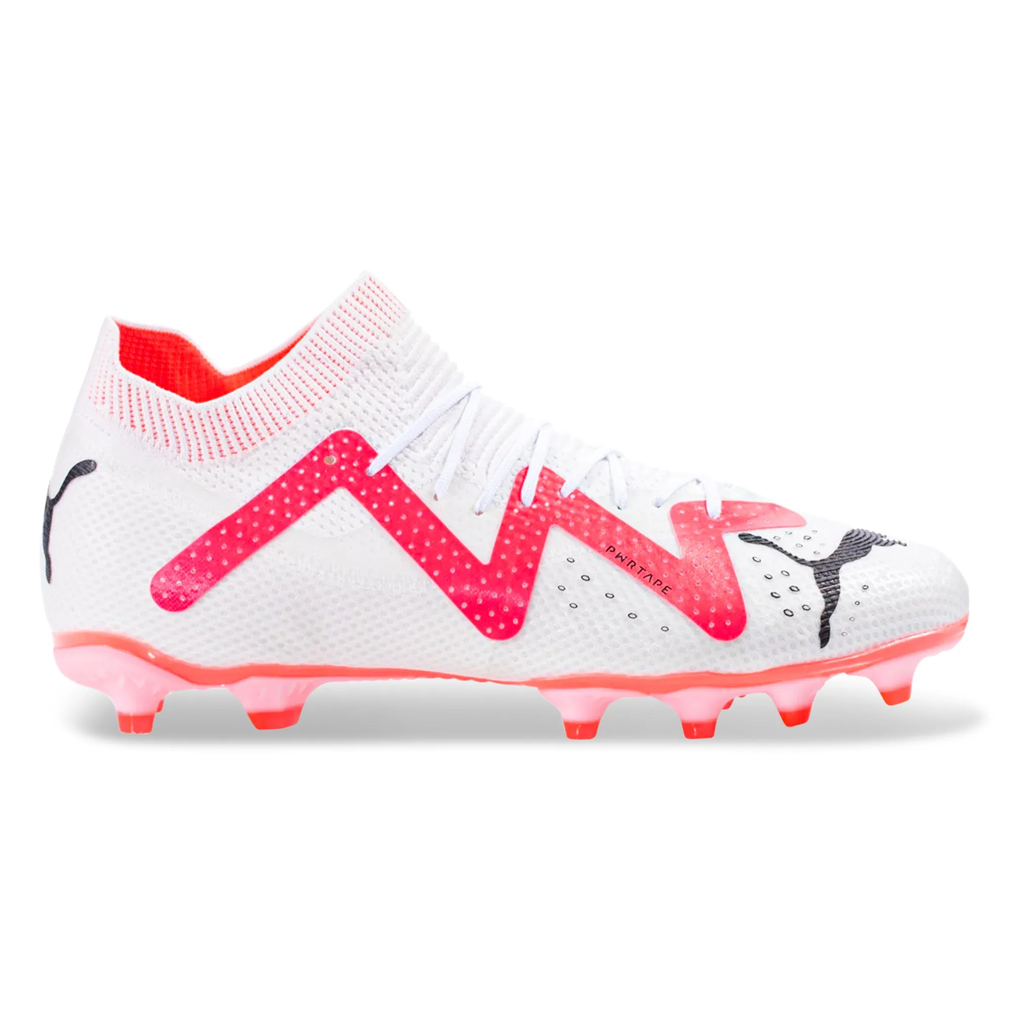 Zoom Fit Puma Future Pro FG/AG Soccer Cleats (White/Fire Orchid)