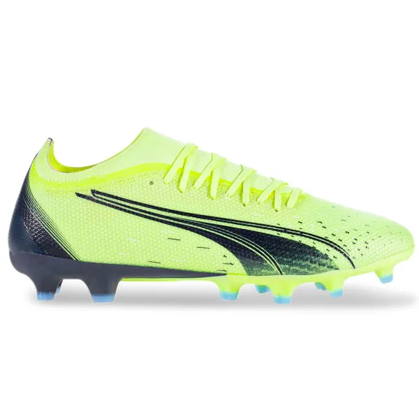 Soft ground Strong Grip Puma Ultra Match FG/AG Soccer Cleats (Fizzy Light/Parisian Blue)