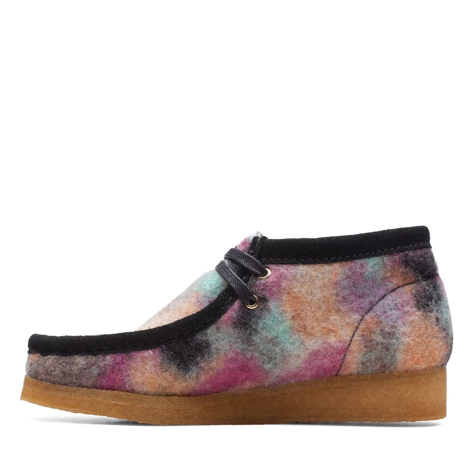 Clarks Wallabee Boot 26168702 Womens Black Canvas Lace Up Chukkas Boots Stable Ankle Day To Night