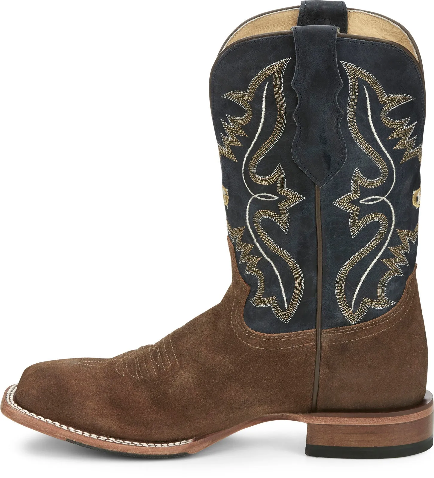 Justin Boots Dillon Waxy Square Toe Cowhide Mens Brown Cowboy Western Boots Soft And Supportive Breathable Design