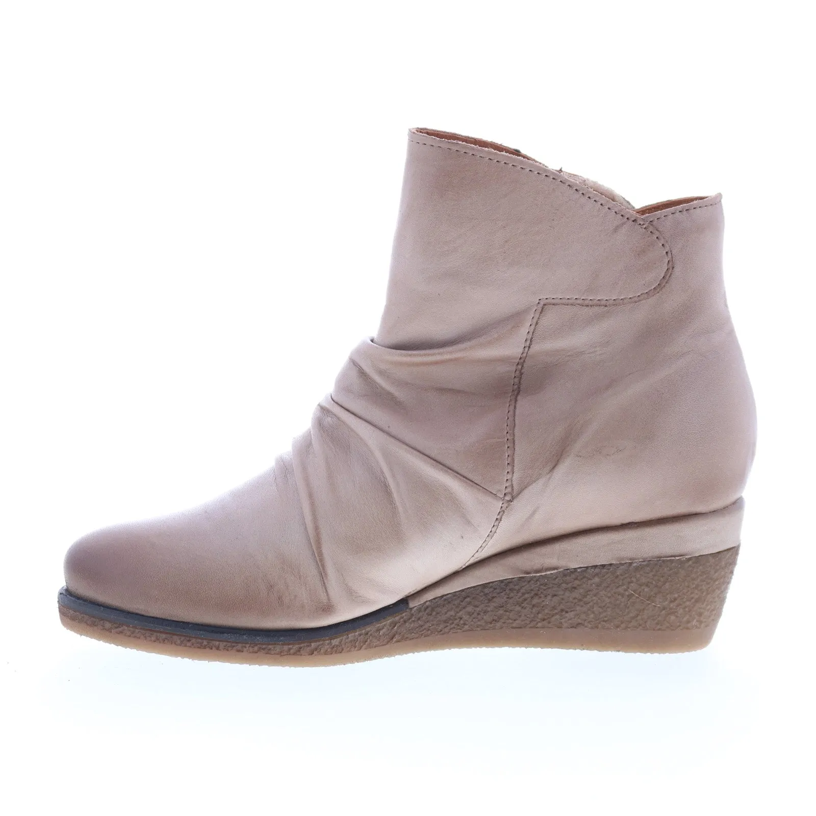 Miz Mooz Mayleen Womens Beige Leather Zipper Ankle & Booties Boots Trail Ready All weather