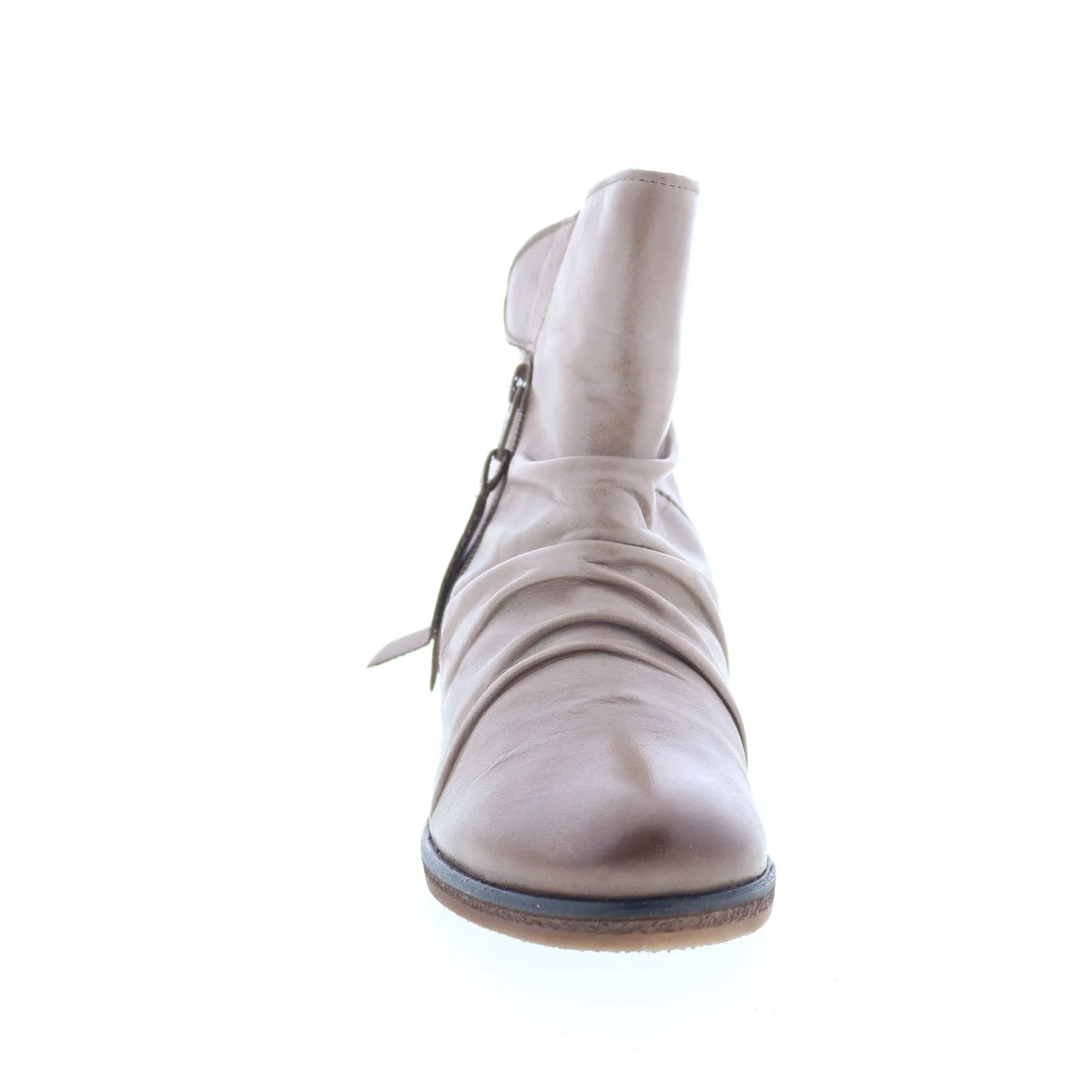 Miz Mooz Mayleen Womens Beige Leather Zipper Ankle & Booties Boots Neutral palette Comfortable Balance