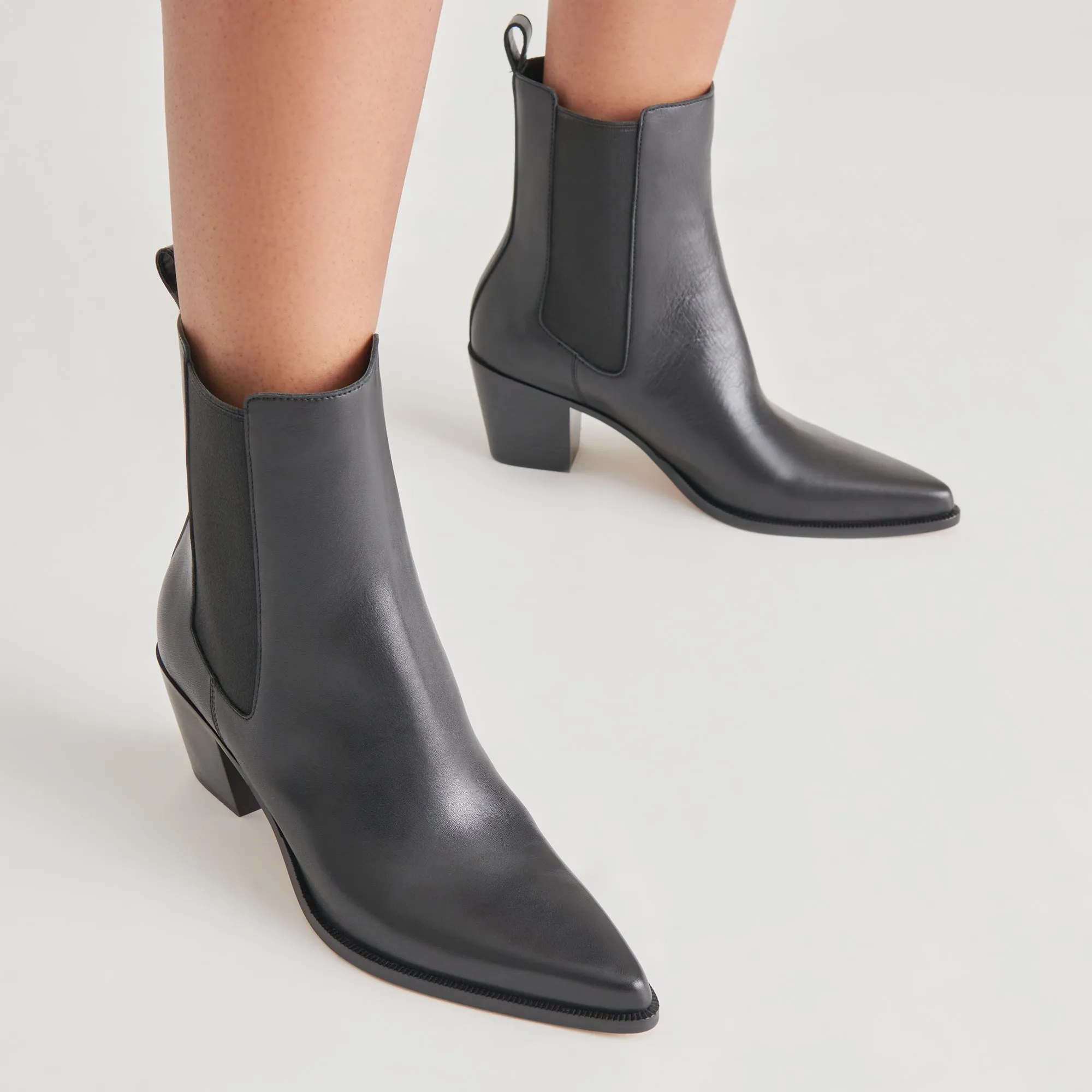 SHADIE H2O WIDE BOOTIES BLACK LEATHER Protective Layer