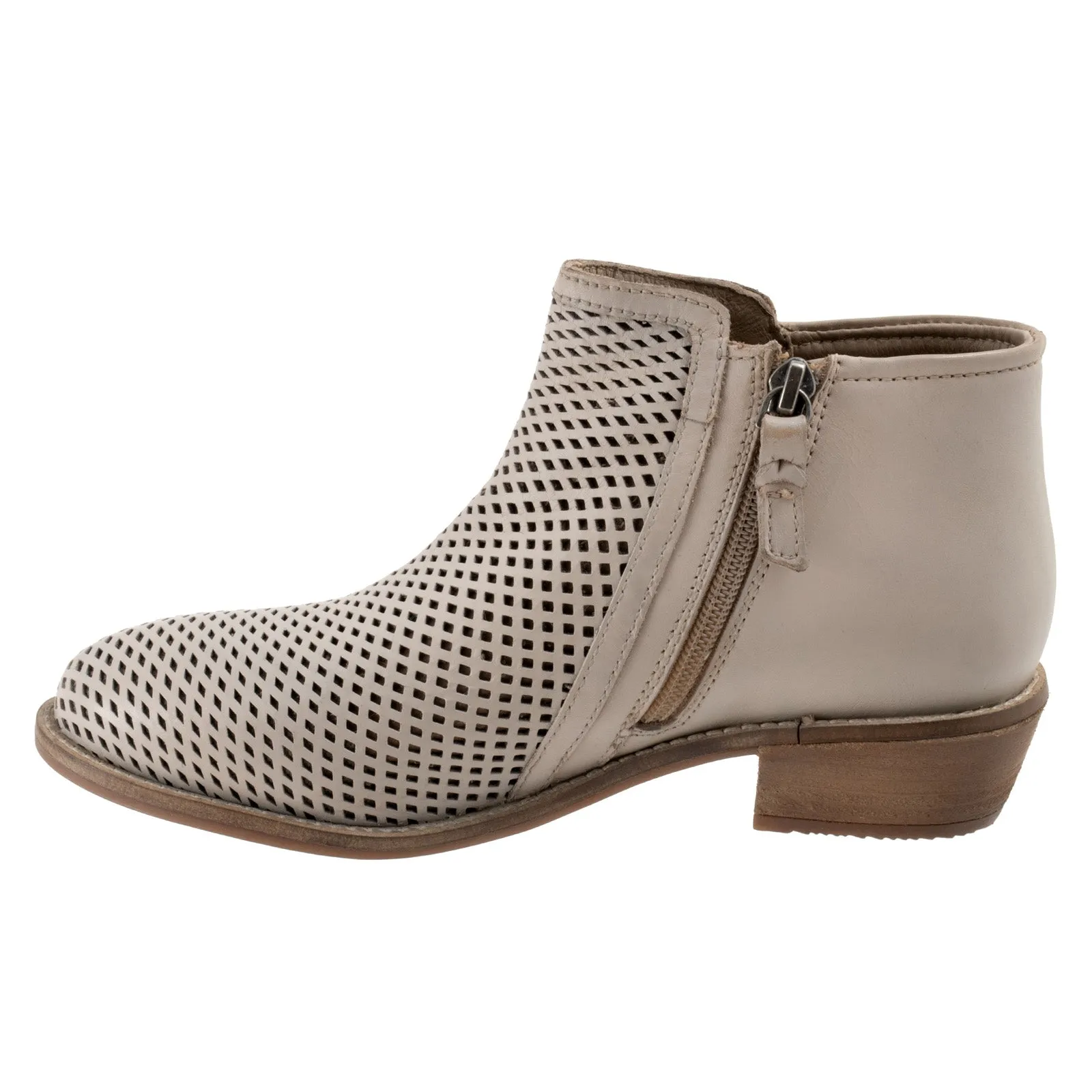 Cushioned Lace Closure Softwalk Rimini Perf S2315-063 Womens Beige Wide Ankle & Booties Boots