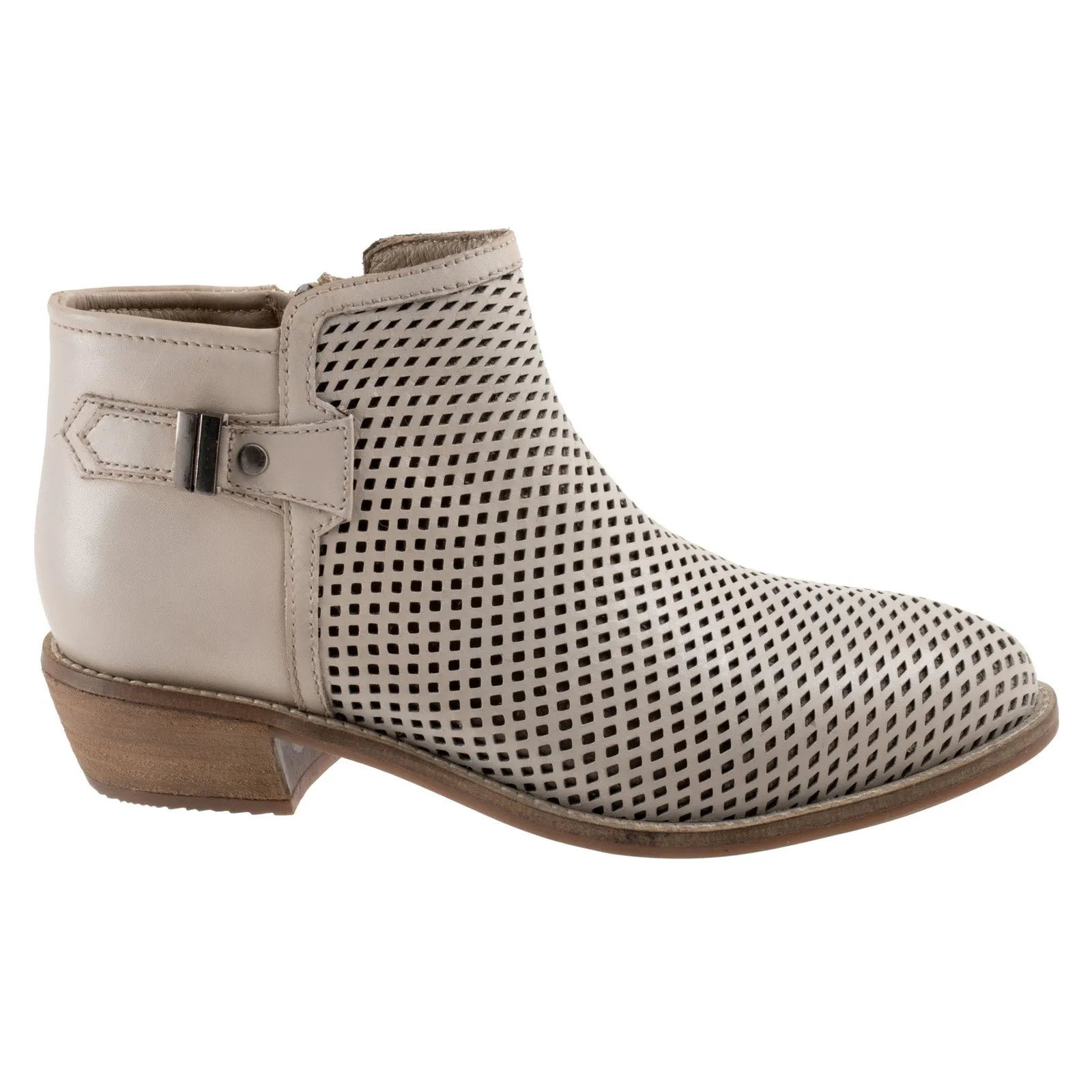 Softwalk Rimini Perf S2315-063 Womens Beige Wide Ankle & Booties Boots Casual Look