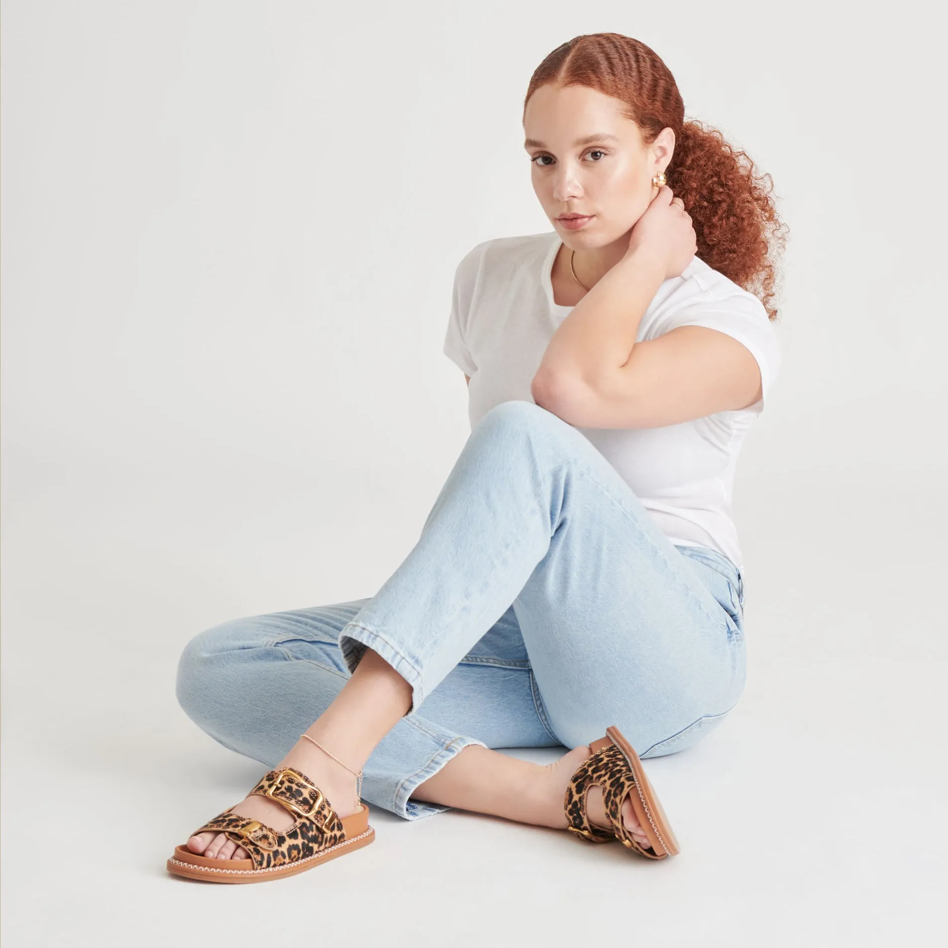 SEVANA SANDALS DK LEOPARD CALF HAIR Rain Light