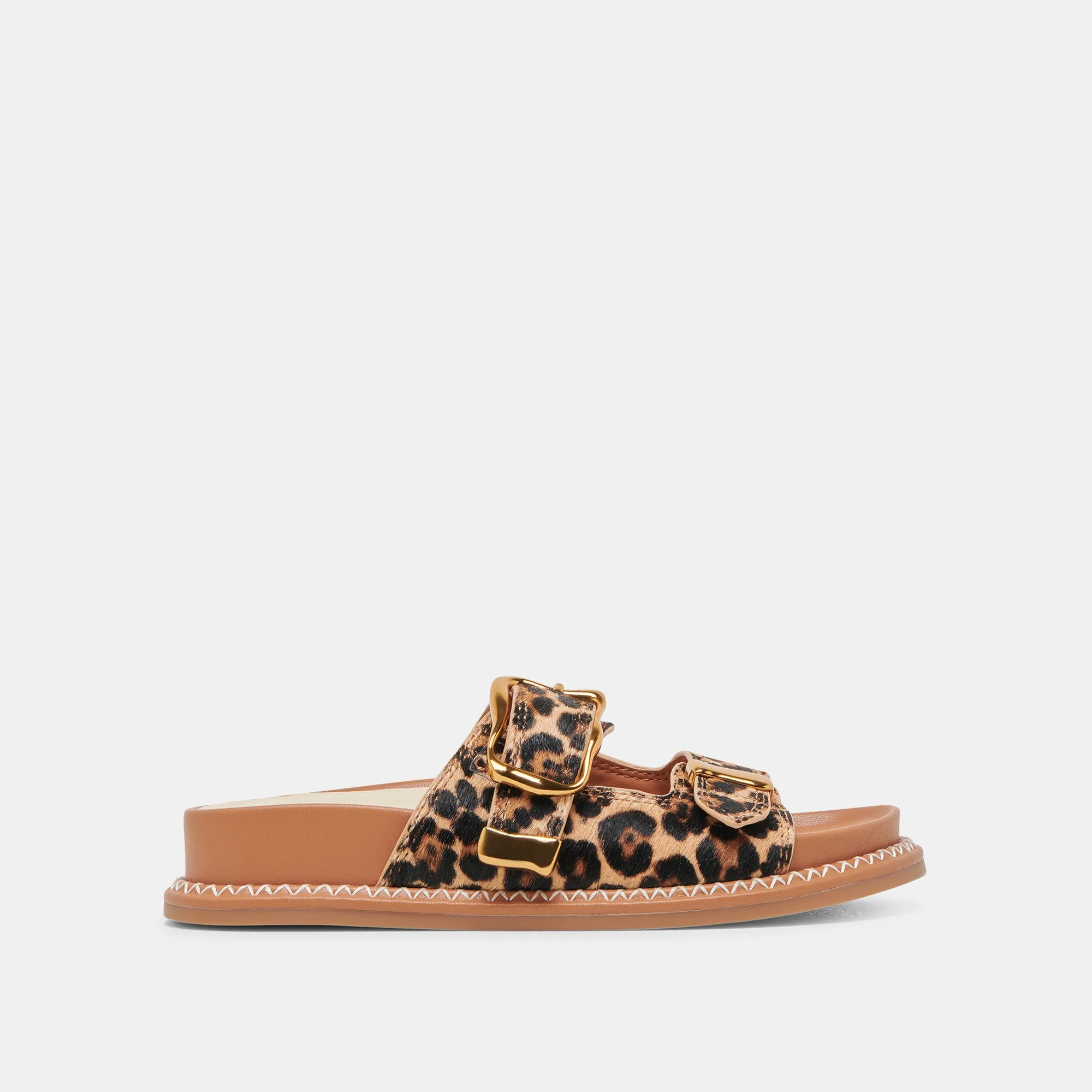 SEVANA SANDALS DK LEOPARD CALF HAIR Trail Friendly Sunday Best