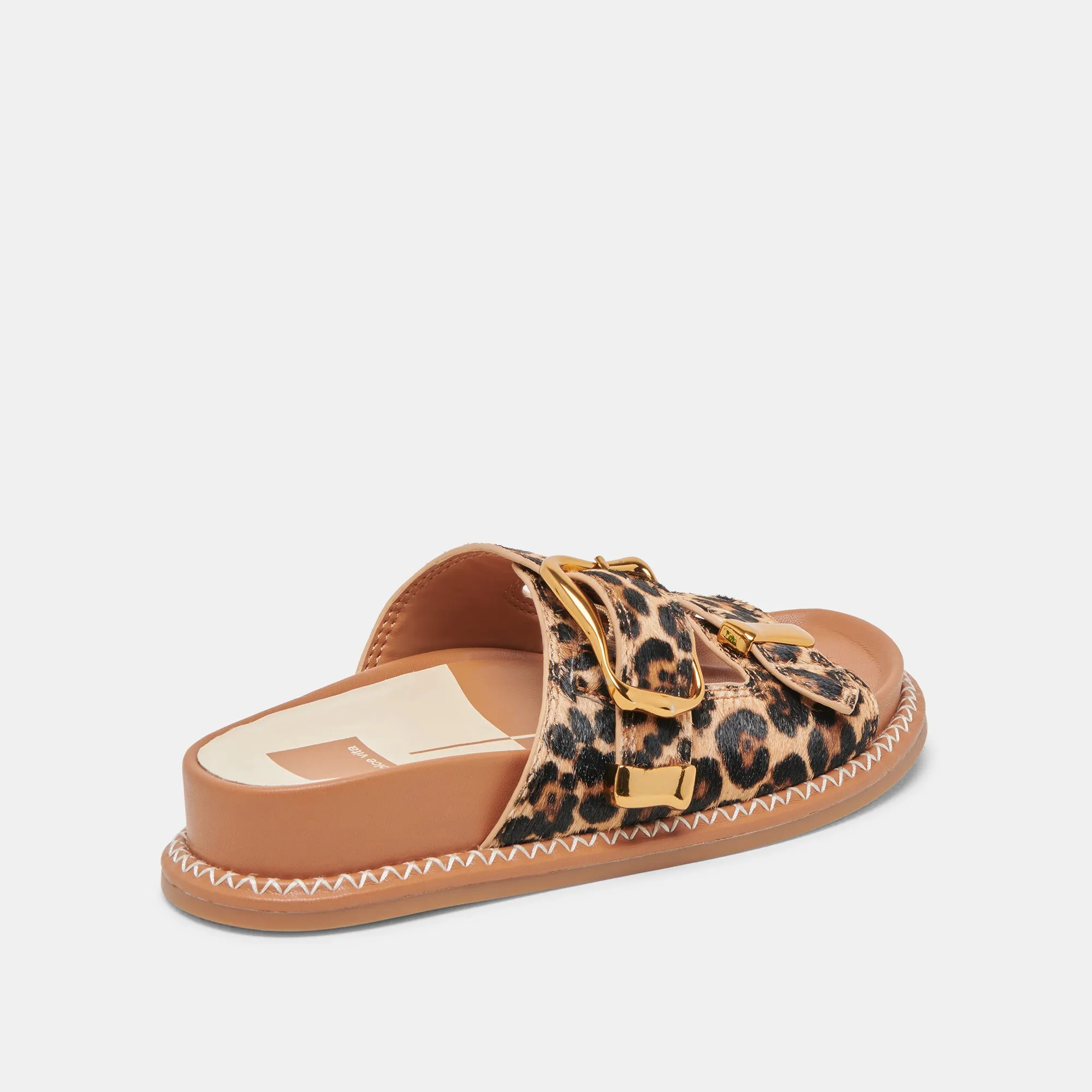 SEVANA SANDALS DK LEOPARD CALF HAIR Open Frame Quick Lock