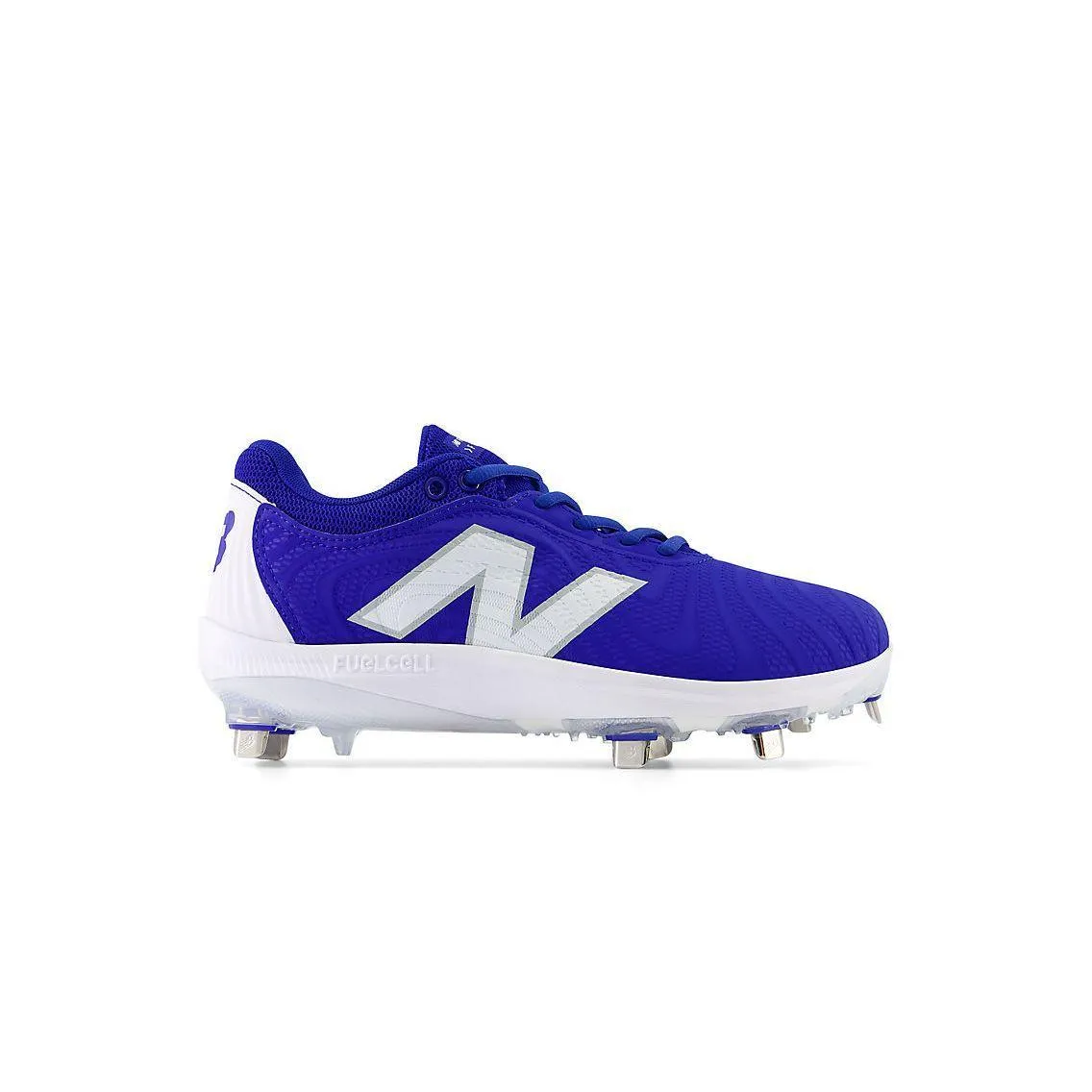Bold materials New Balance Women's FuelCell FUSE v4 Metal Fastpitch Softball Cleats - Team Royal / Optic White - SMFUSEB4