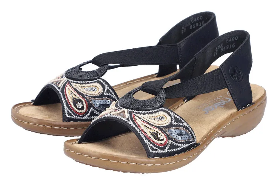 Reliable Wear Rieker 608B4 Beaded Sandal