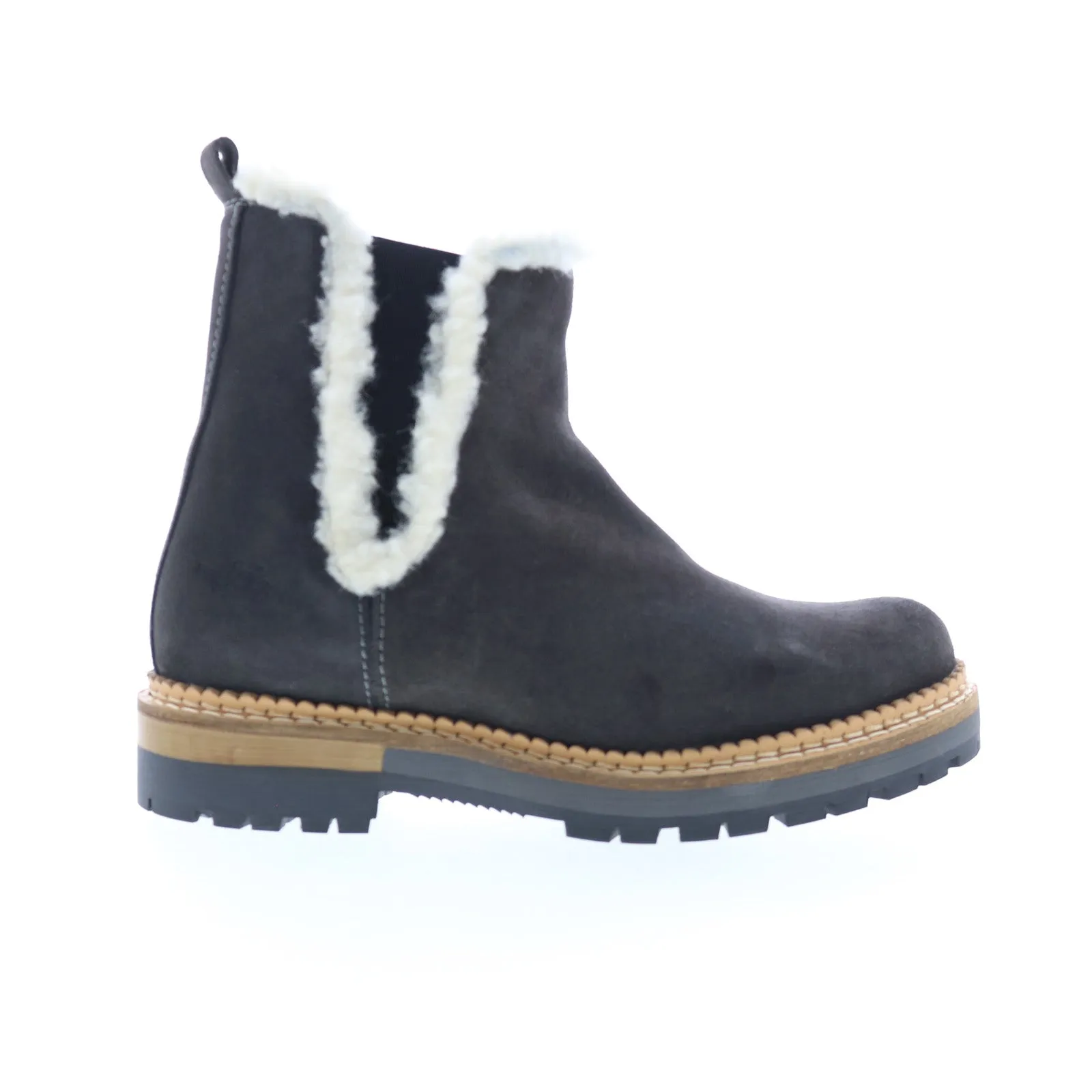 Bos. & Co. Auroras Womens Gray Suede Slip On Casual Dress Boots All Fit Reinforced