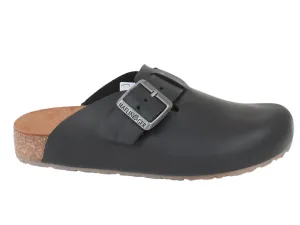 Haflinger Leather Clogs Porto Black Anti Odor
