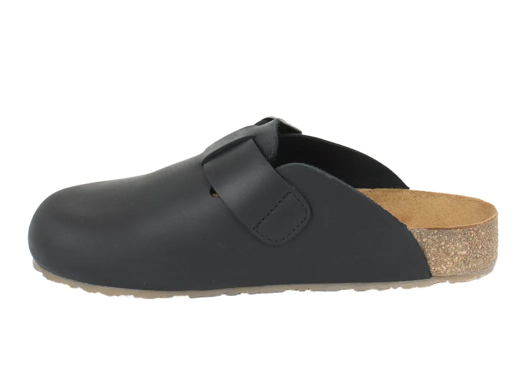 Energy Core Haflinger Leather Clogs Porto Black