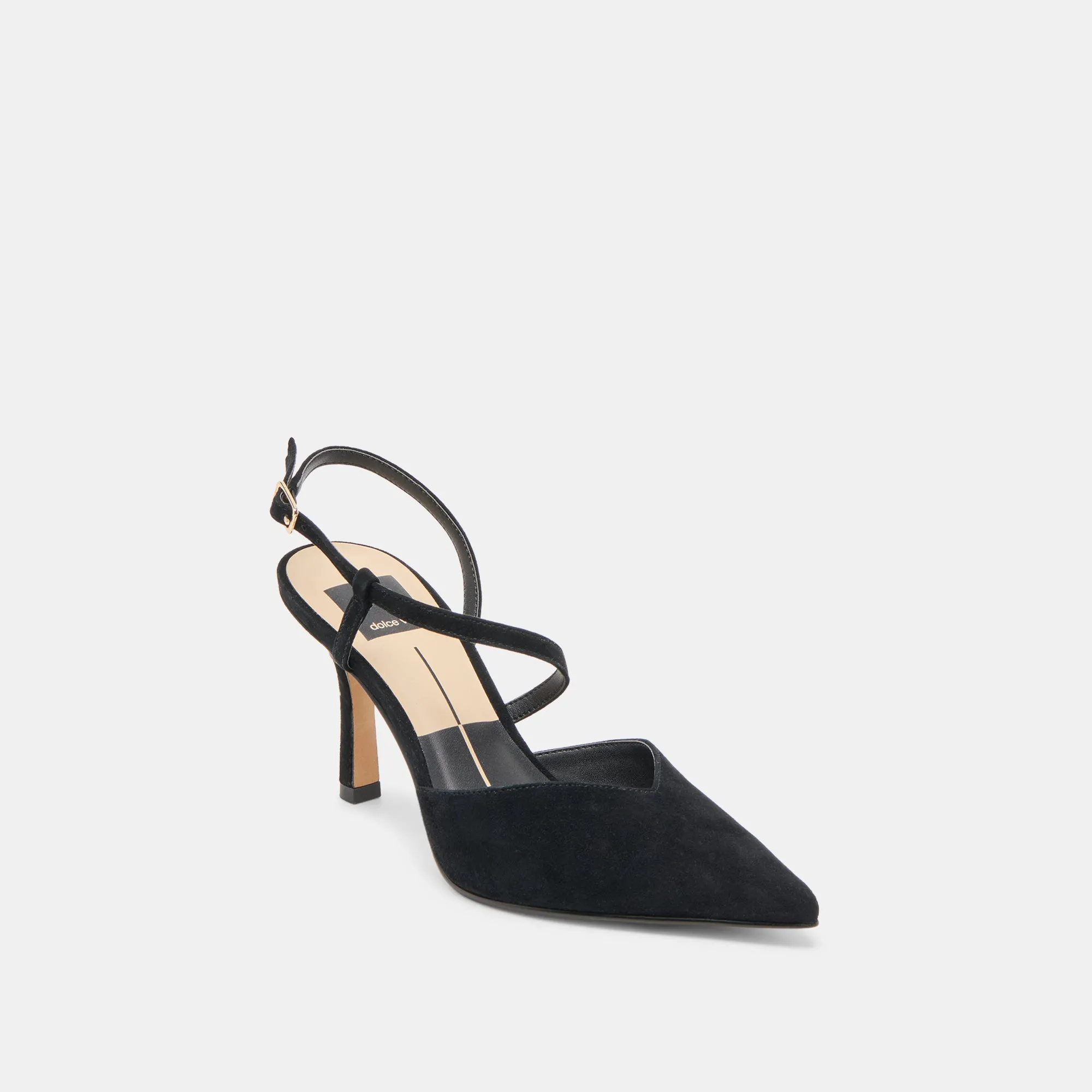 KAMRA HEELS ONYX SUEDE Ankle Strap Heels