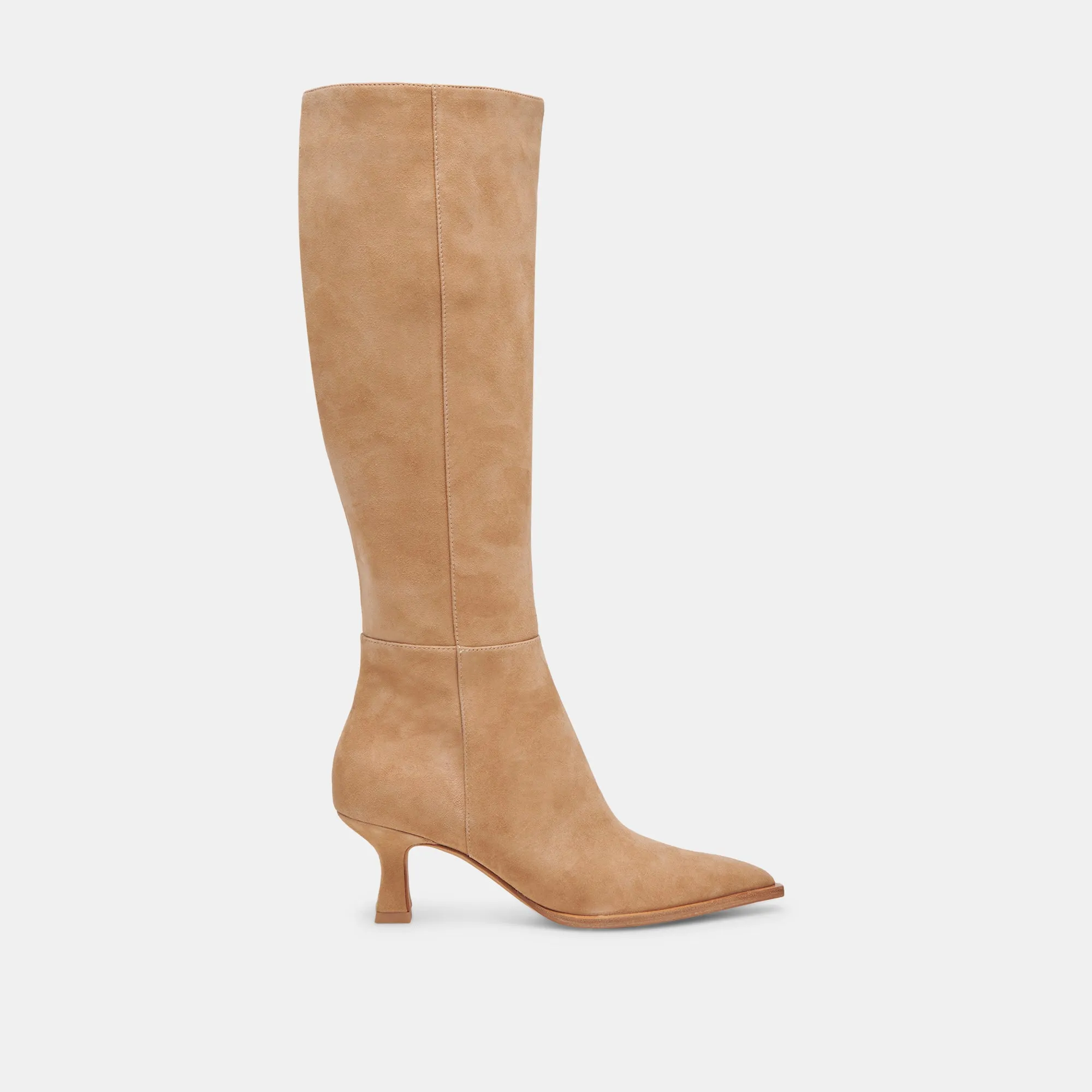 AUGGIE WIDE CALF BOOTS CAMEL SUEDE Heel Support
