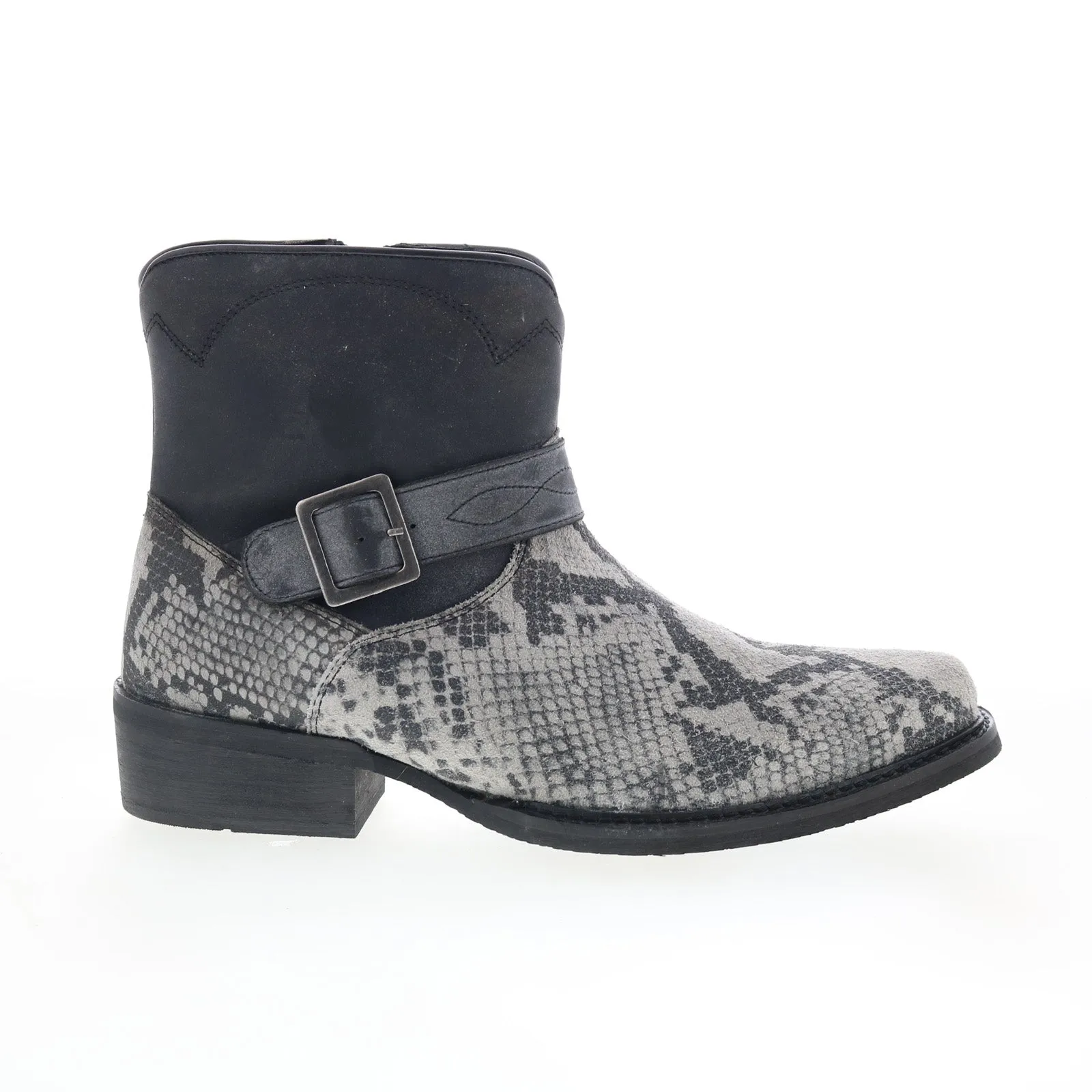Dingo Ankle Boot DI-285 Mens Gray Suede Zipper Western Boots No Tie