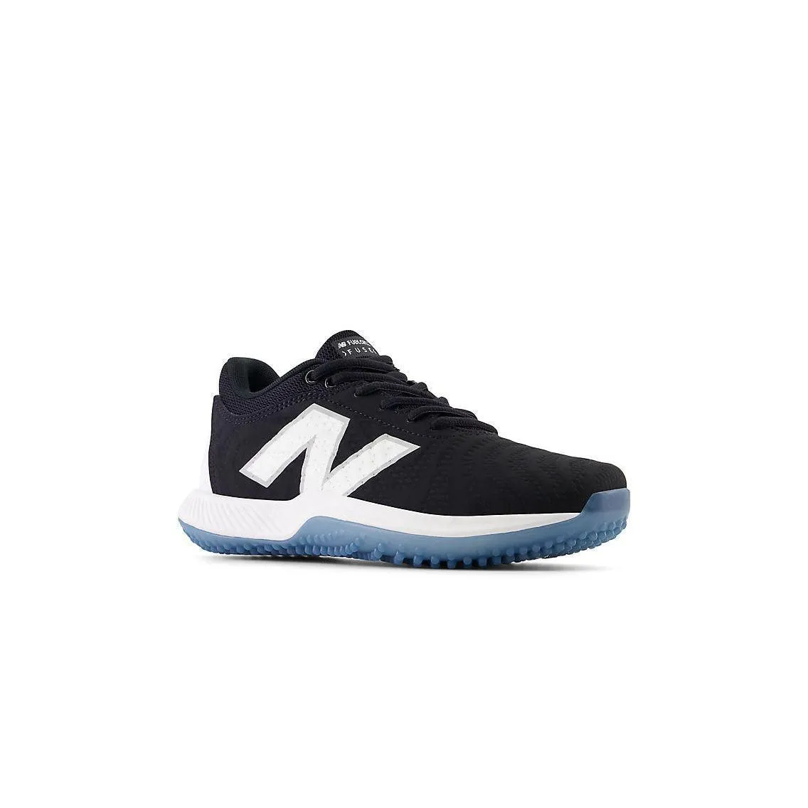Low Profile New Balance Women's FuelCell FUSE v4 Turf Trainer Softball Shoes - Black/Optic White - STFUSEK4