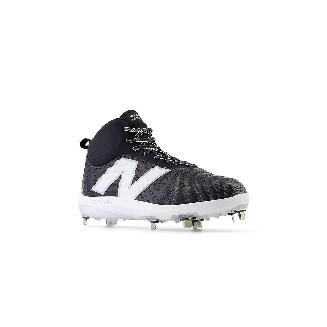 New Balance Men's FuelCell 4040 V7 Mid-Metal Baseball Cleats - Black / Optic White - M4040BK7 Bold Style