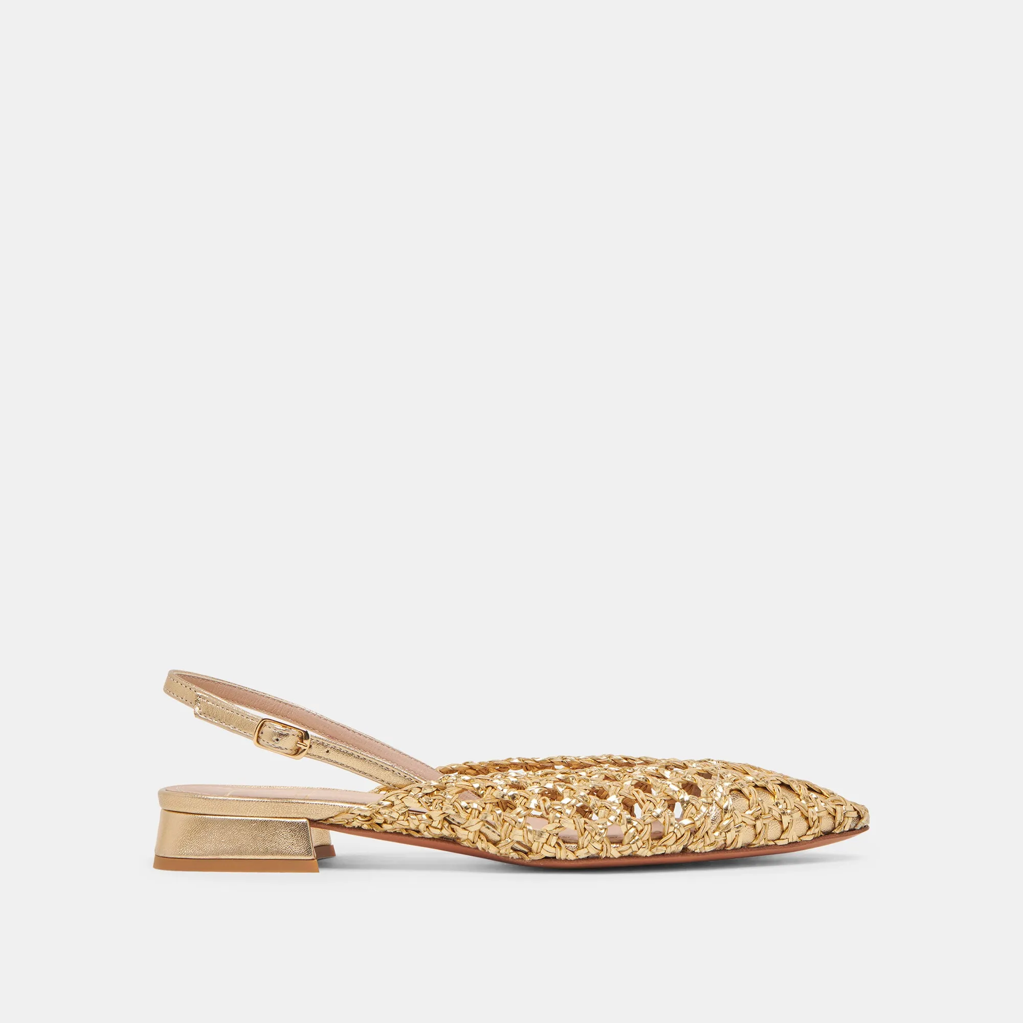 CYNDI FLATS GOLD WOVEN Event Glow Trendy