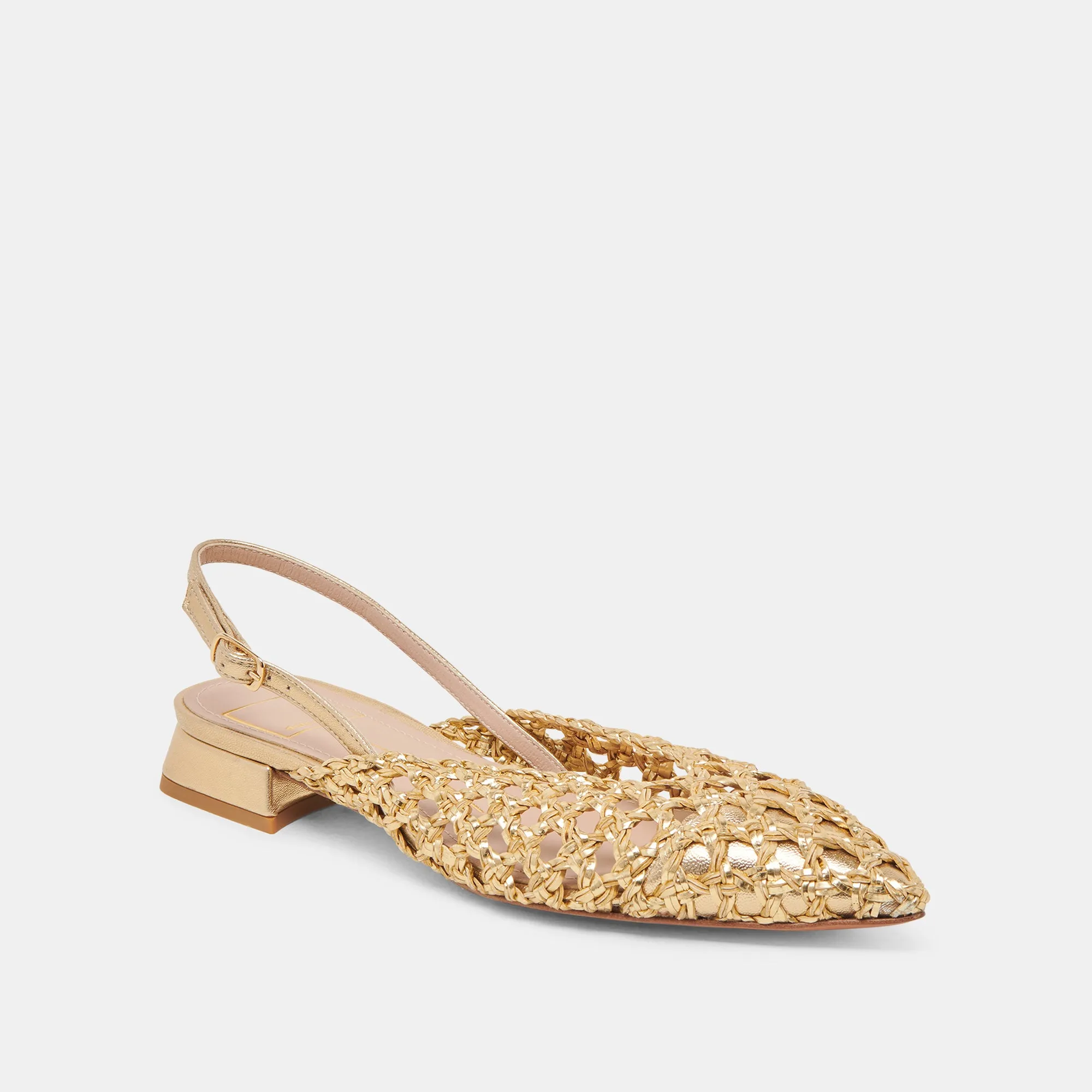 Open Glow CYNDI FLATS GOLD WOVEN