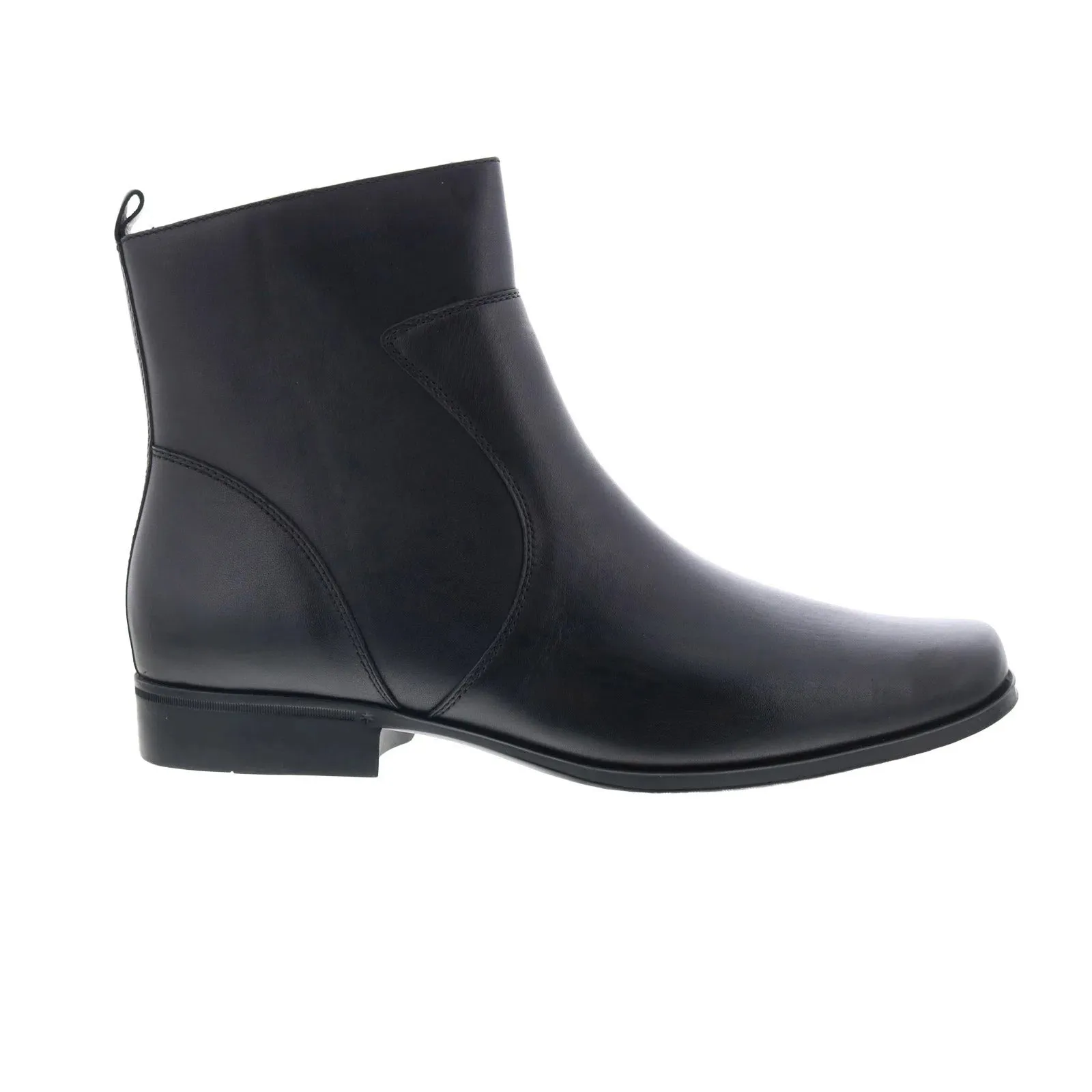 Rockport Toloni K70048 Mens Black Wide Leather Slip On Casual Dress Boots Coffee Shop Textile Lining