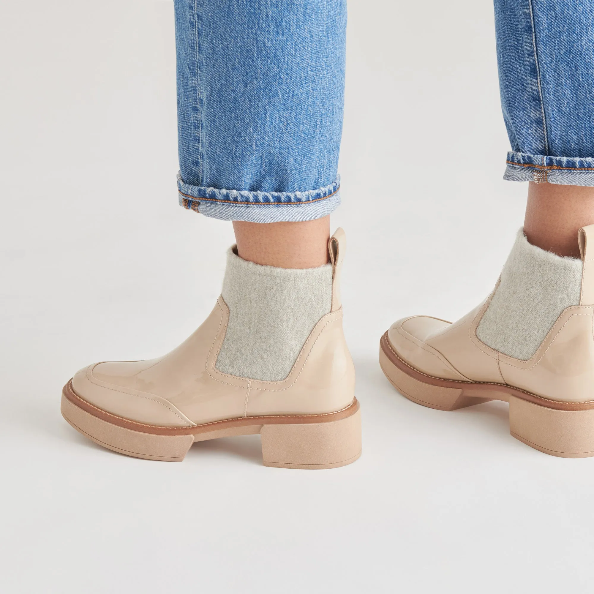 SALINE H2O BOOTIES DUNE CRINKLE PATENT Winter Ready Oil-Resistant