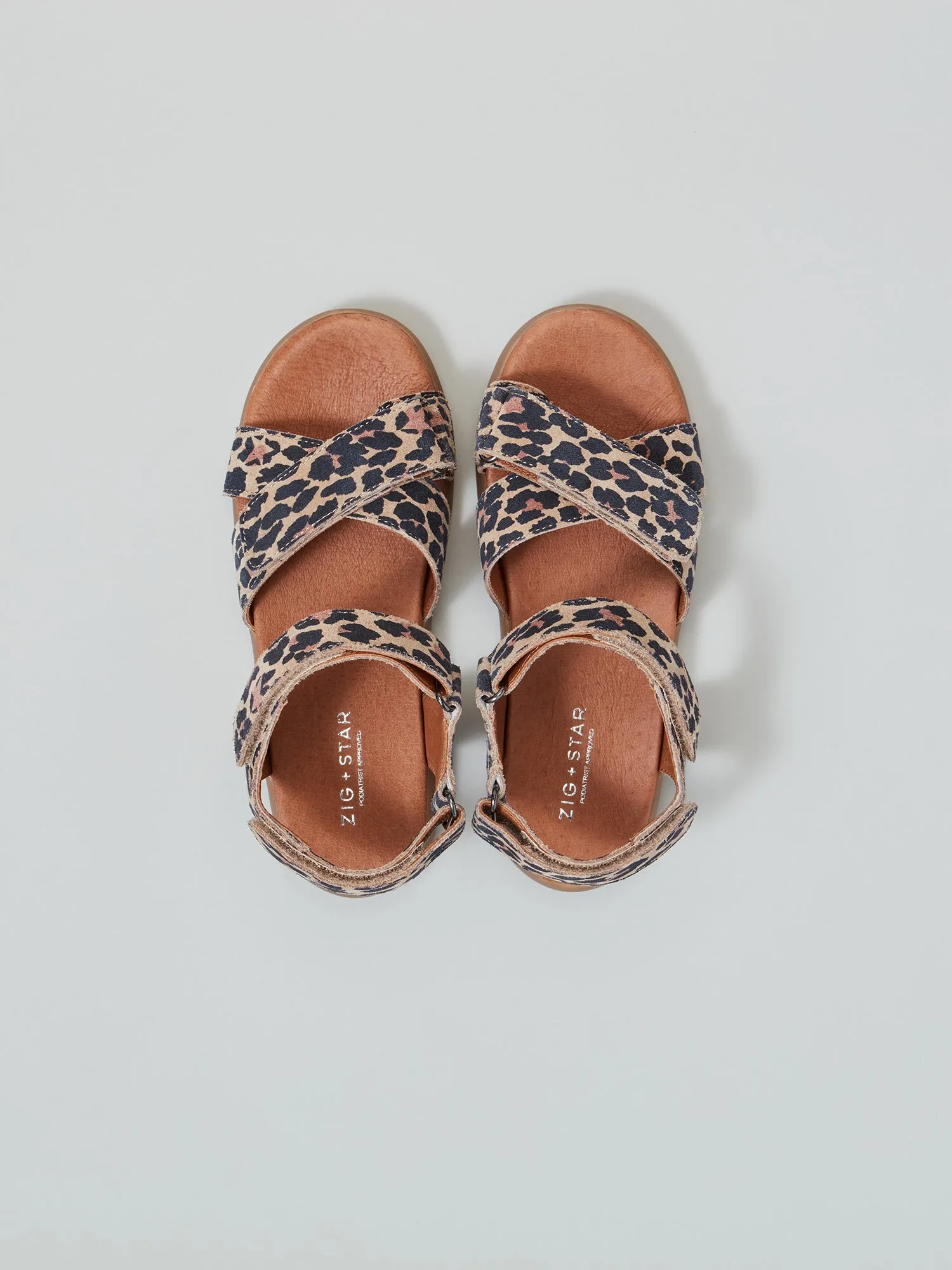 Spring Ready Rae Junior Cross-Strap Sandal Natural Animal