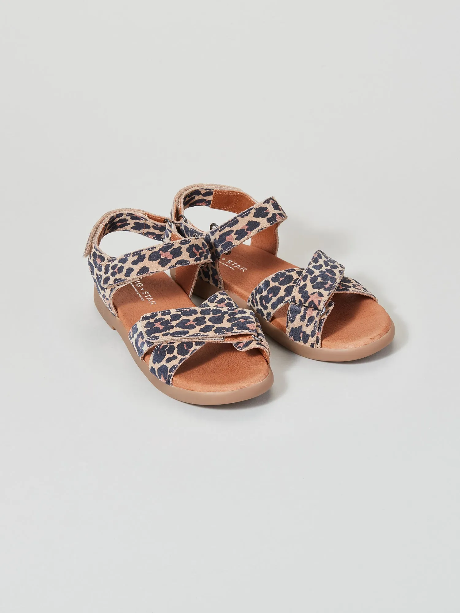 Rae Junior Cross-Strap Sandal Natural Animal Daily Support Easy Slip-On