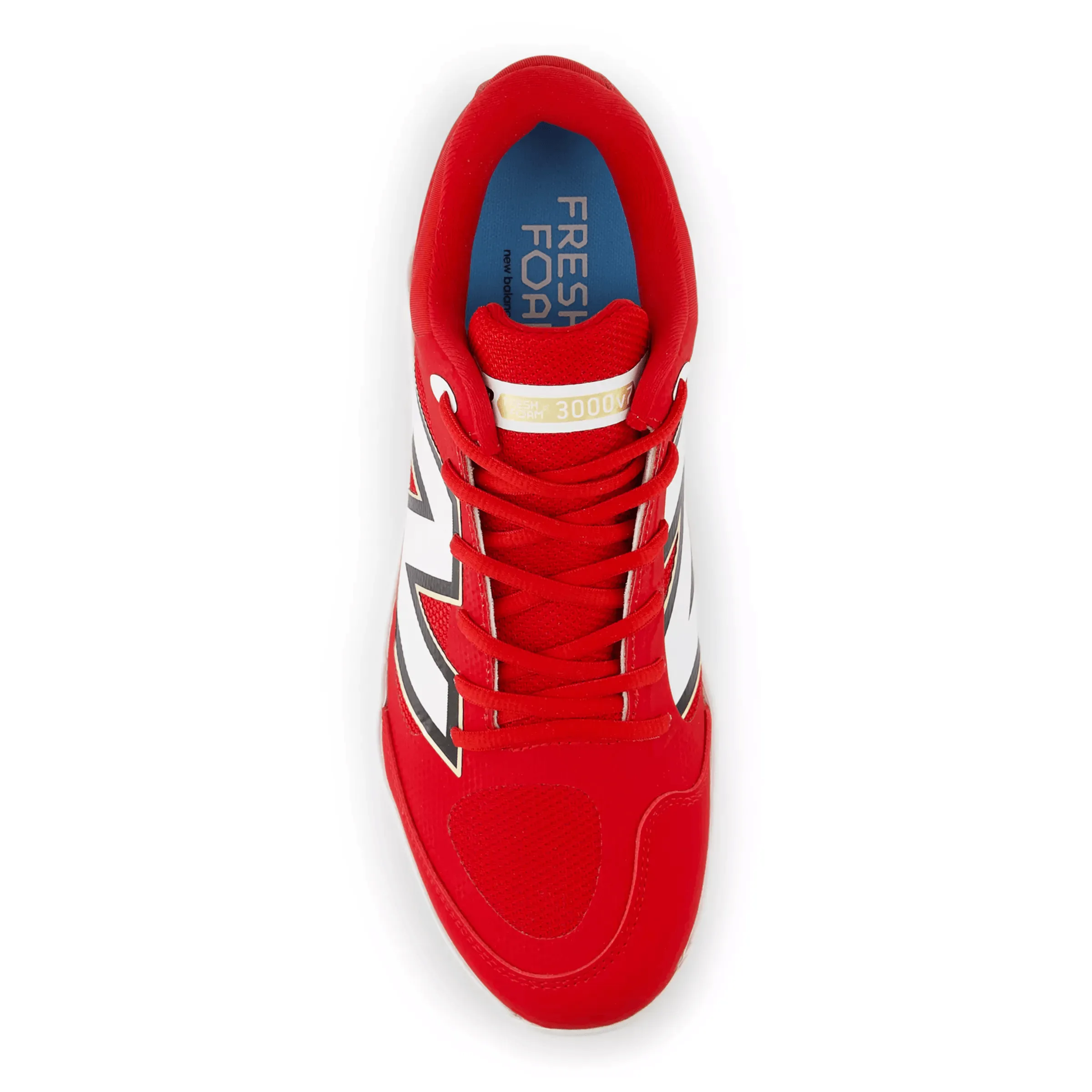 Adjustable Laces New Balance Men's Fresh Foam 3000 v7 Molded Baseball Cleats - Red - PL3000R7