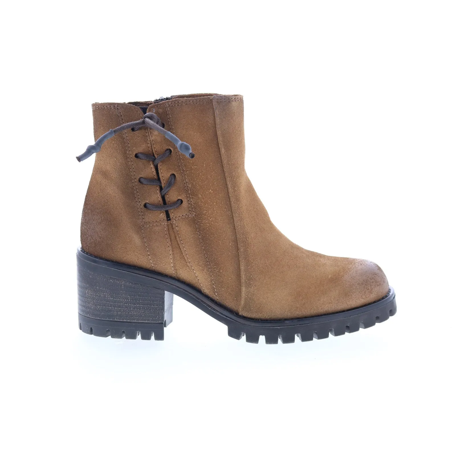 Smooth Texture High-quality Miz Mooz Maiden Womens Brown Suede Zipper Ankle & Booties Boots
